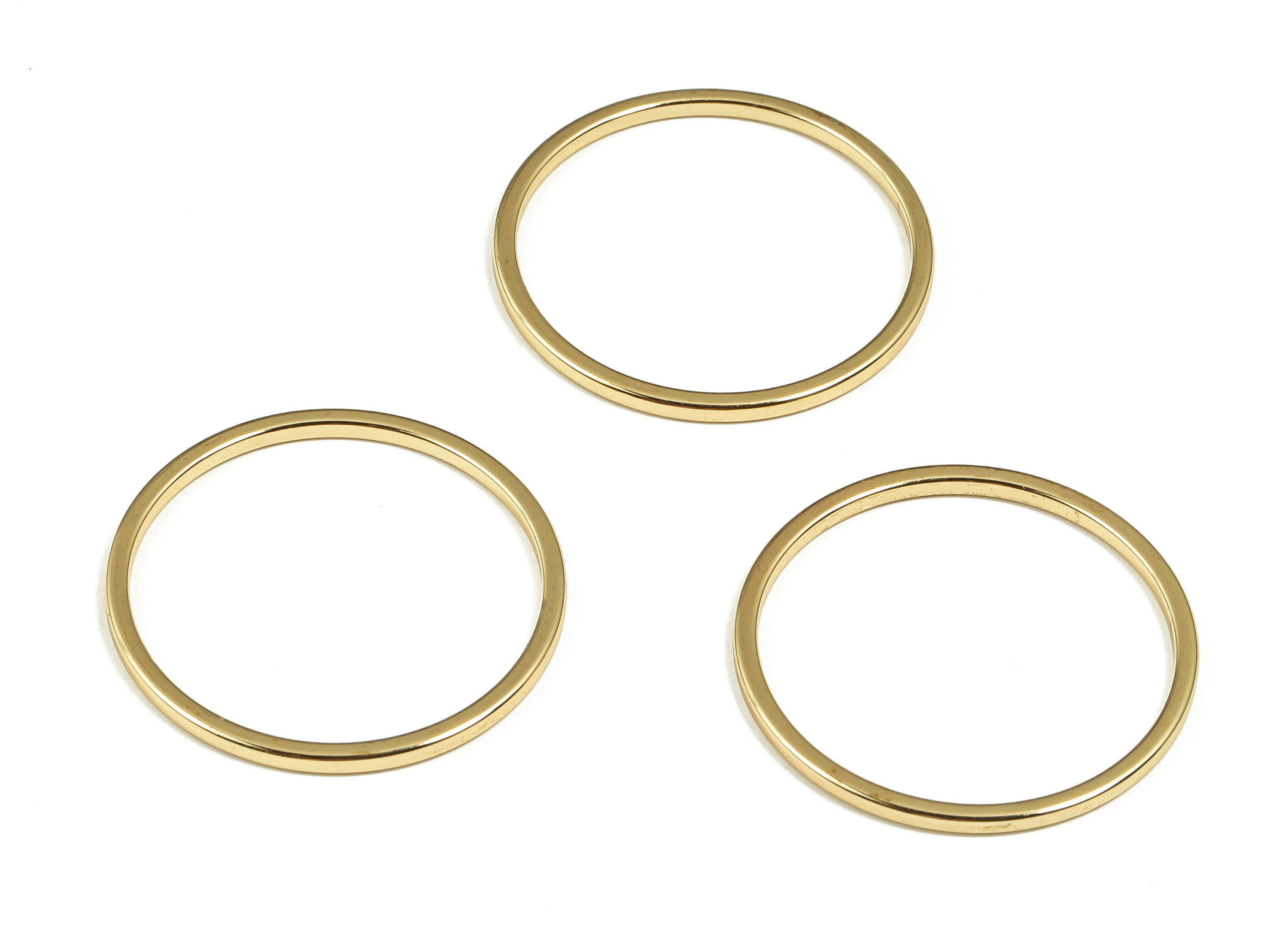 Brass Round Connector - Gold Round Links- Brass Circle Connector-18K Real Gold Plated Brass-Jewelry Supplies - 24.98x24.96x1.41mm - RGP4032 - DOMEDBAZAAR