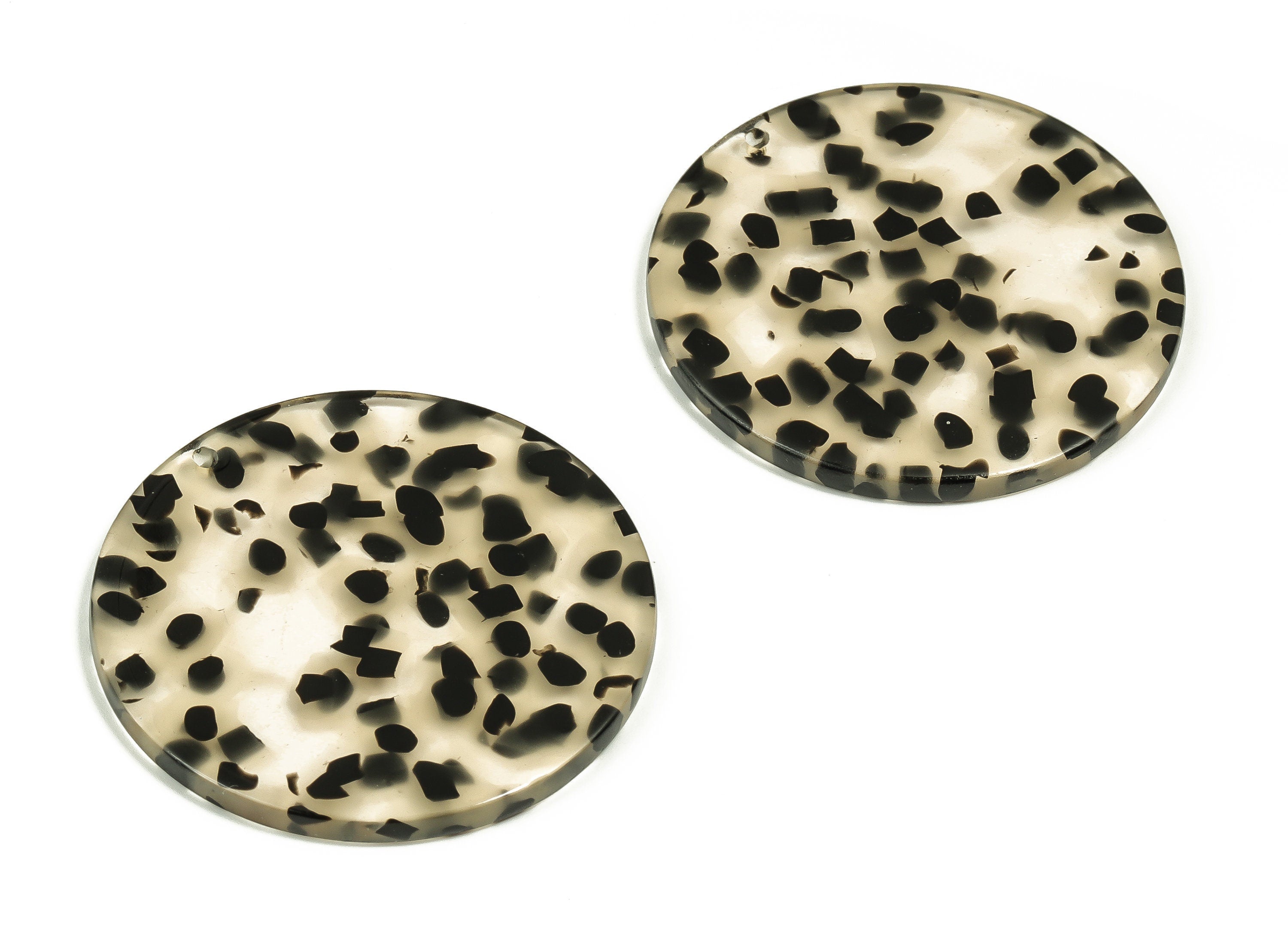 Acrylic Round Earring Charms - Circle Pendant - Earring Findings - Jewelry Making Supplies - Color Code: A701 - 37x37x2.58mm - AC1571-A701 - DOMEDBAZAAR