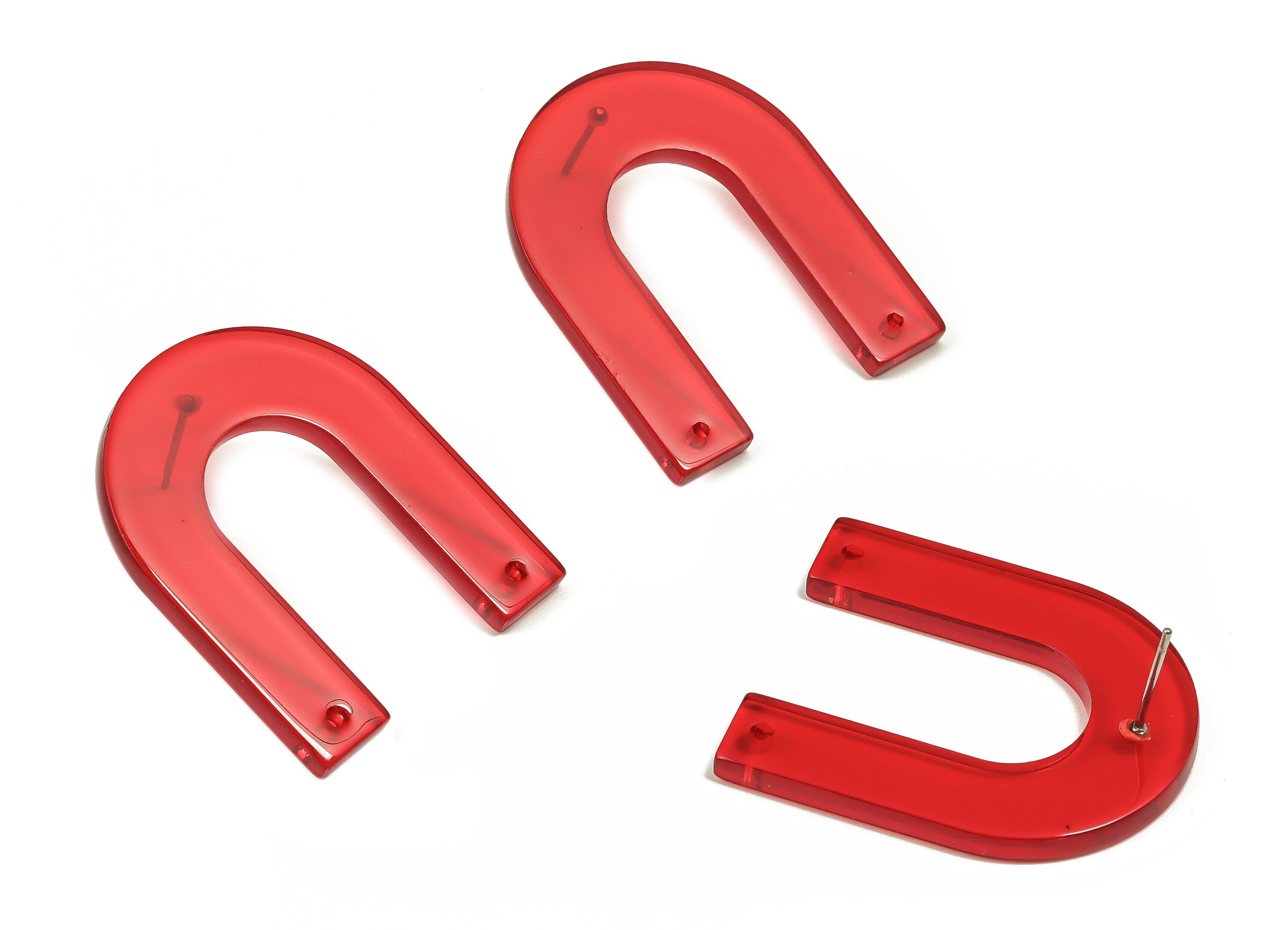 Acrylic U Earring Post - Geometry Acrylic Earring Stud - Earring Post - Jewelry Supplies - Color Code:A67 - 32.12x226.33x1.93mm - AC1886-A67 - DOMEDBAZAAR