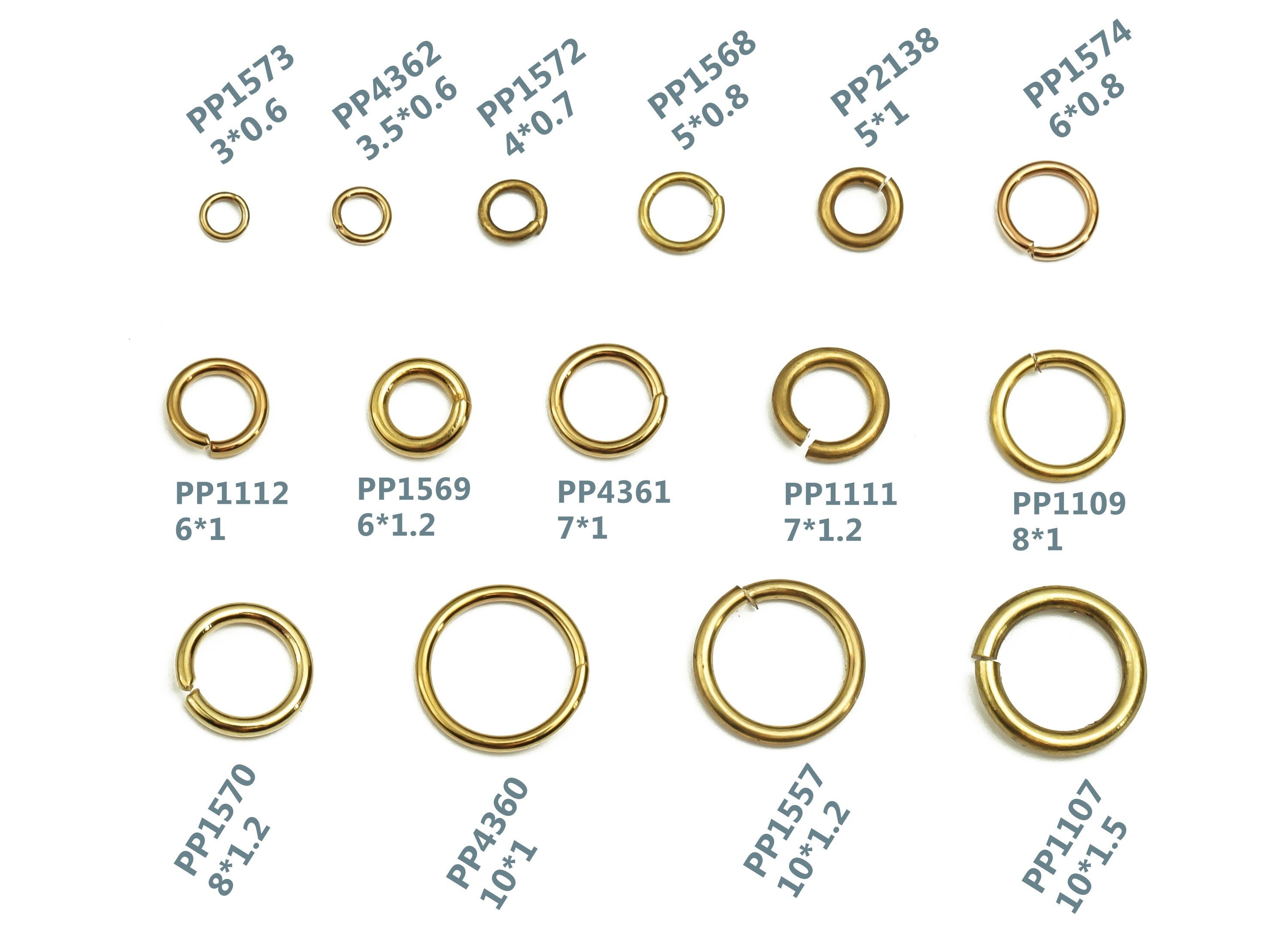 Brass Open Jump Rings - 1.2x6mm - Raw Brass Open Jump Rings - 6x6x1,2mm - Jewelry Supplies - PP1569 - DOMEDBAZAAR