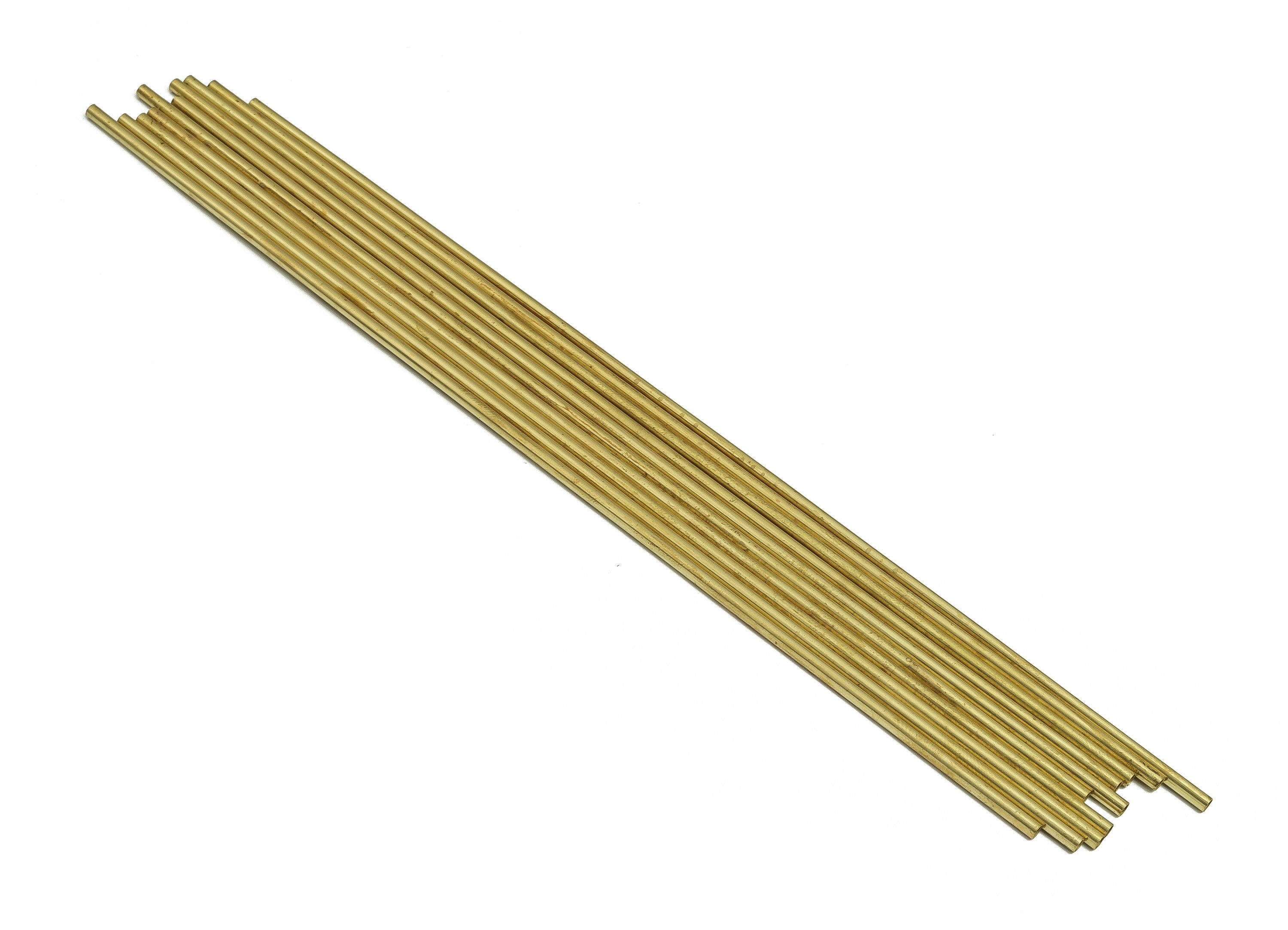 Round Brass Himmeli Tubes - Raw Brass Himmeli DIY Tube Beads - Circle Pipes for Geometric Shapes - For Air Plants -2.5x0.2x200mm- PP4569-200 - DOMEDBAZAAR