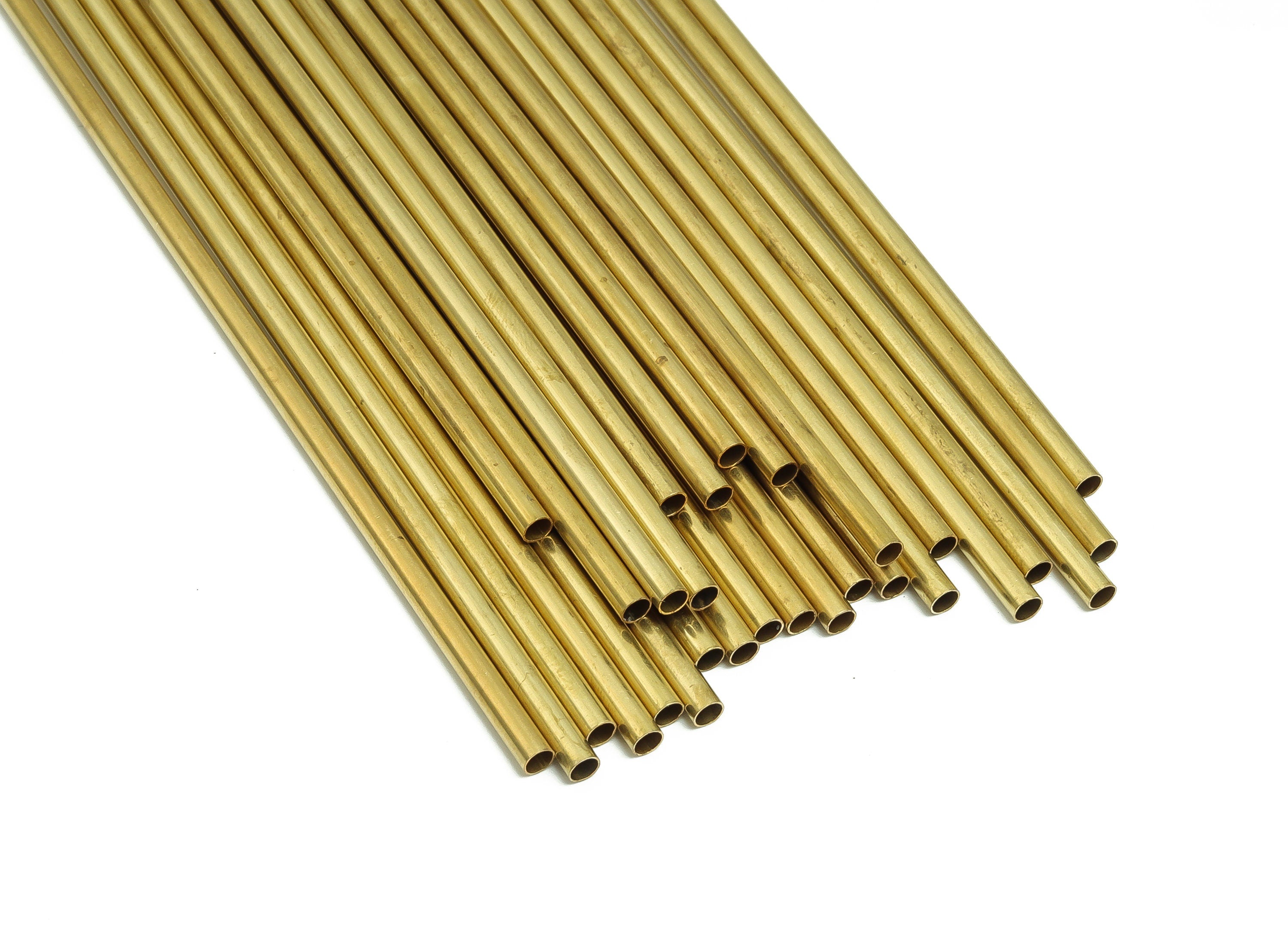Round Brass Himmeli Tubes - Raw Brass Himmeli DIY Tube Beads - Circle Pipes for Geometric Shapes - For Air Plants -3x0.2x350mm- PP4570-350 - DOMEDBAZAAR