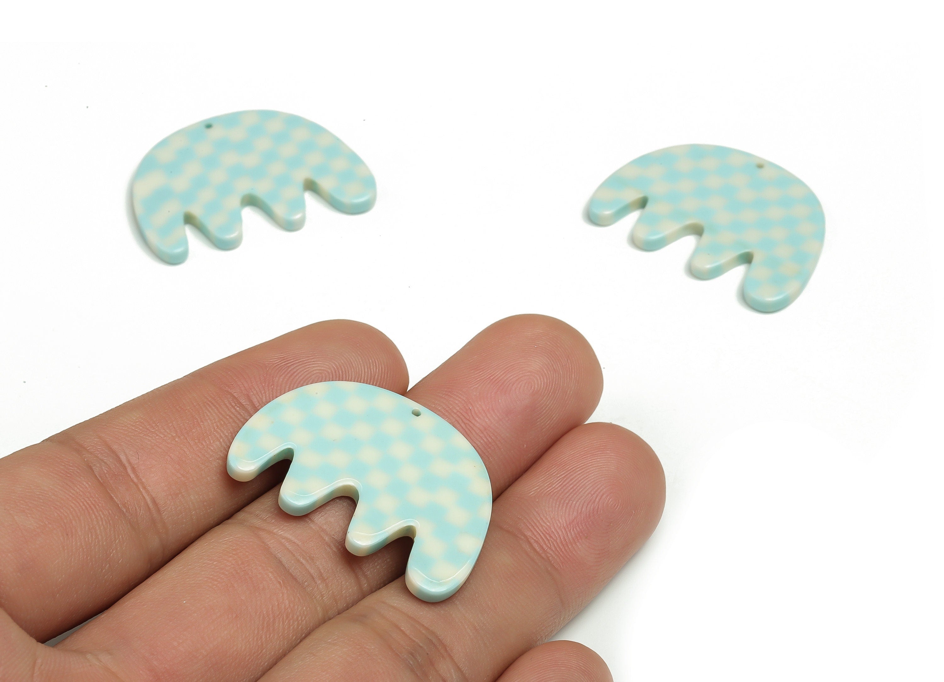 Acetate E Earring Charms - Acetate Geometry Pendant - Jewelry Making Supplies - Color Code: A703 - 31.55x22.48x2.49mm - AC2334-A703 - DOMEDBAZAAR