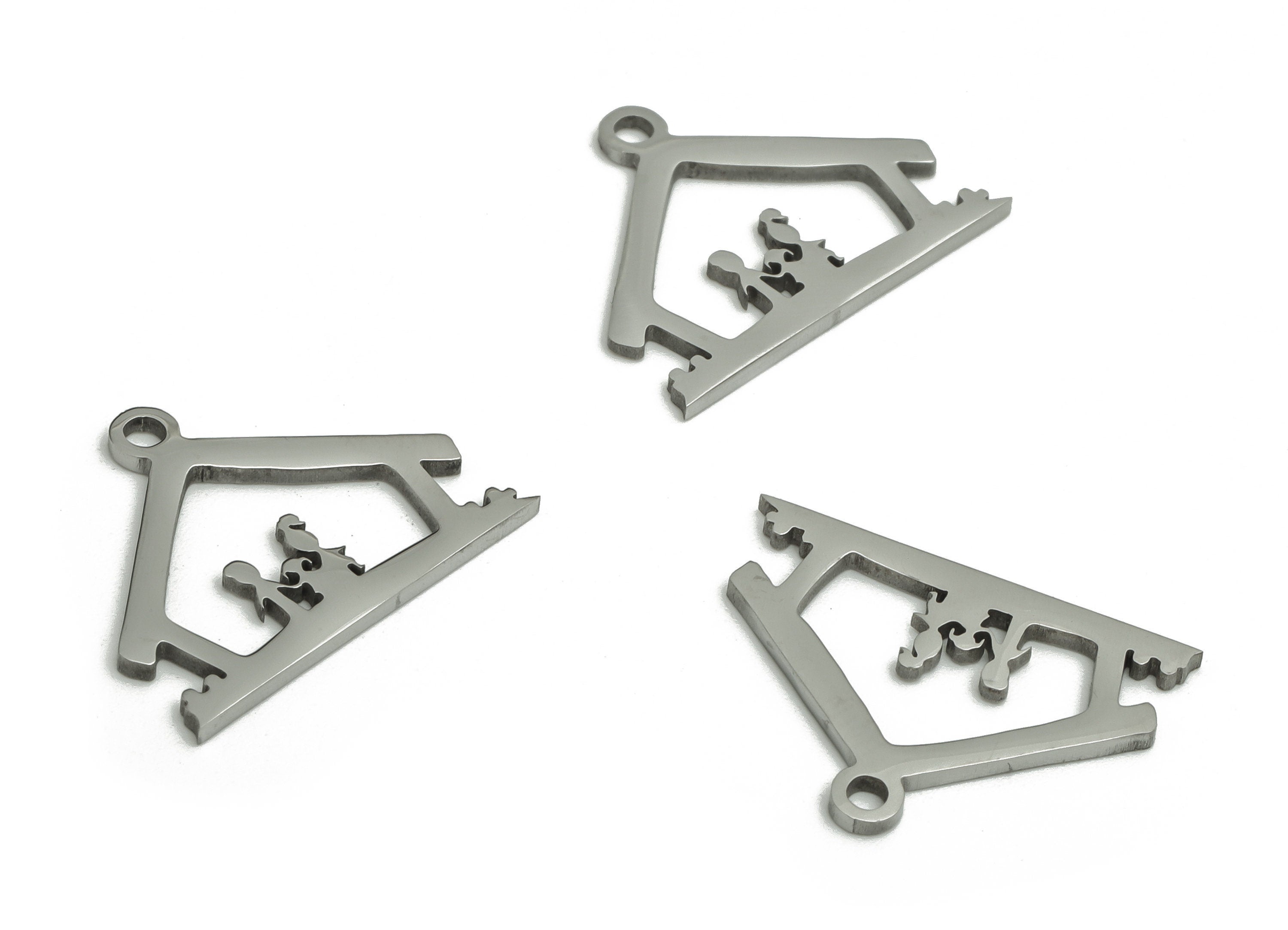Stainless Steel House Earring Charms - Stainless Steel Family Pendant - Jewelry Making Supplies - 17.47x13.3x0.94mm - SS1307 - DOMEDBAZAAR