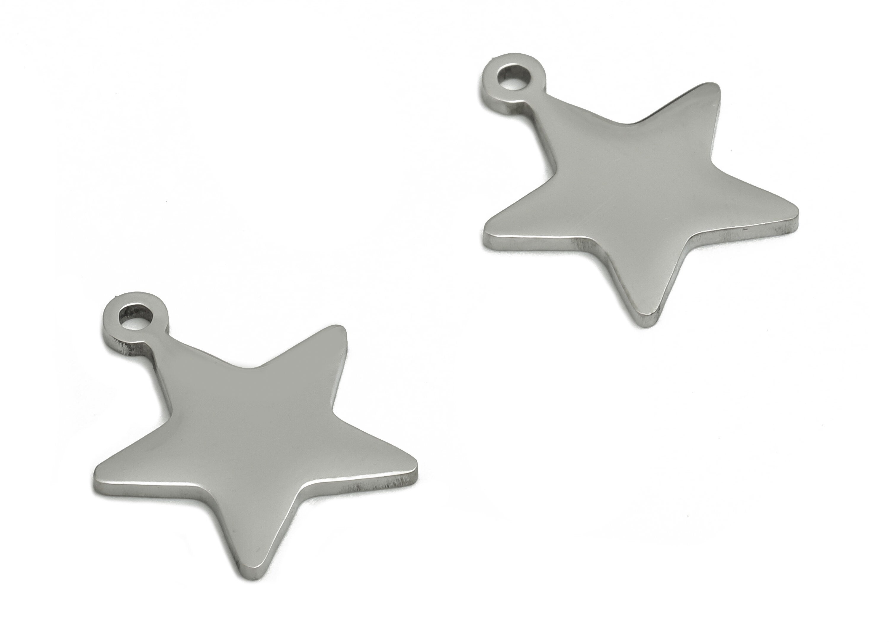 Stainless Steel Star Earring Charms - Stainless Steel Star Pendant - Jewelry Making Supplies - 15.69x13.6x0.95mm - SS1251 - DOMEDBAZAAR