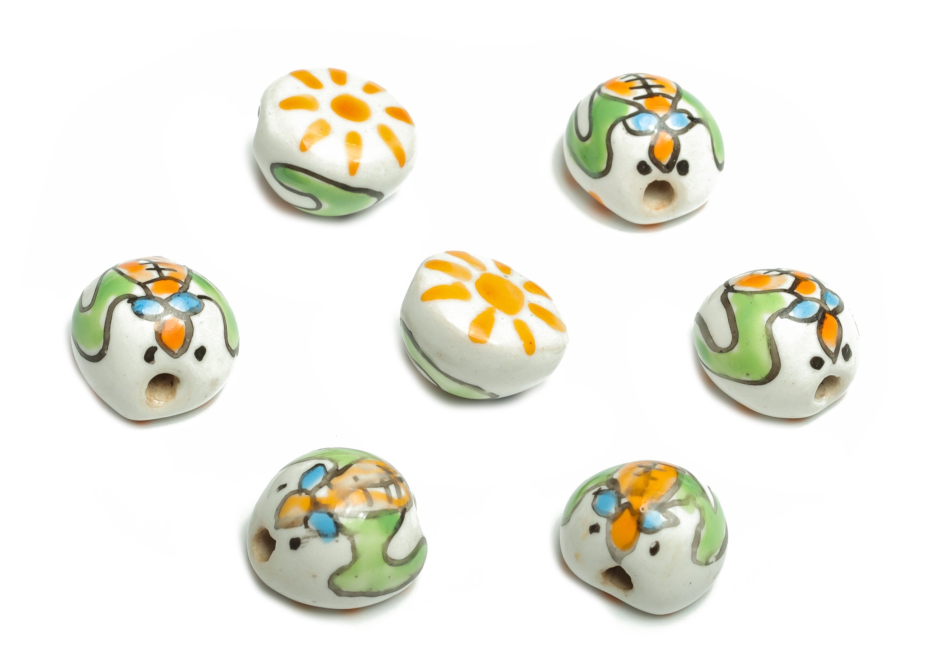 Glazed Ceramic Insect Beads - Carved Insect Beads - Handmade Beads - Necklace Beads - Connectors Beads - 14.41x13.99x9.98mm - NS1453 - DOMEDBAZAAR