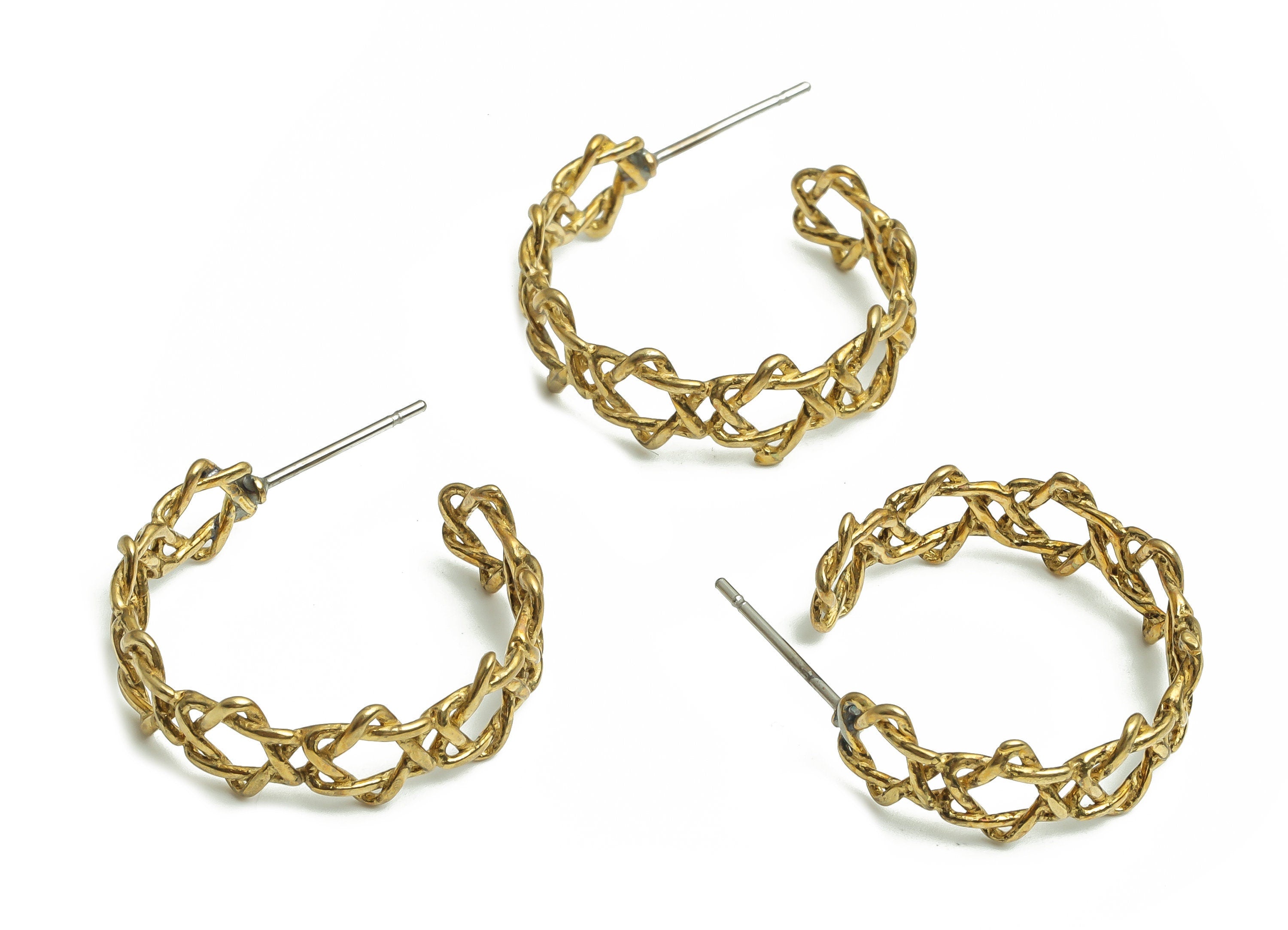 Brass C Earring Stud - Raw Brass Star Earring Post - Stainless Steel Stud -  Jewelry Making Supplies - 22.02x18.48x1.51mm - PP4819 - DOMEDBAZAAR