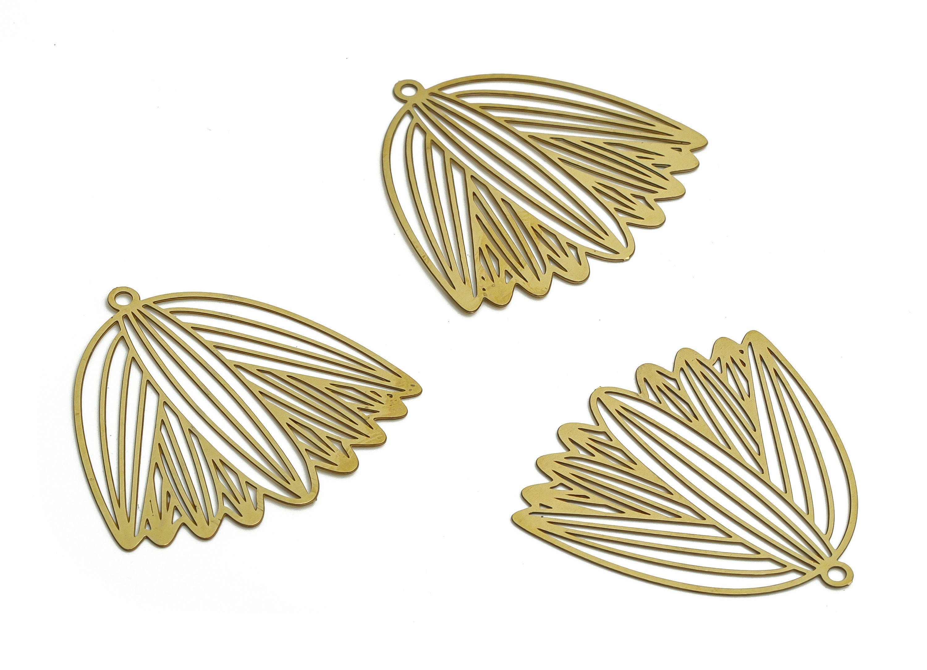 Raw Brass Flower Charm – Brass Flower Earring Charm – Flower Pendant Charm for Women - Jewellery Making Supplies - 28.5x27.2x0.3mm - JJB6835 - DOMEDBAZAAR