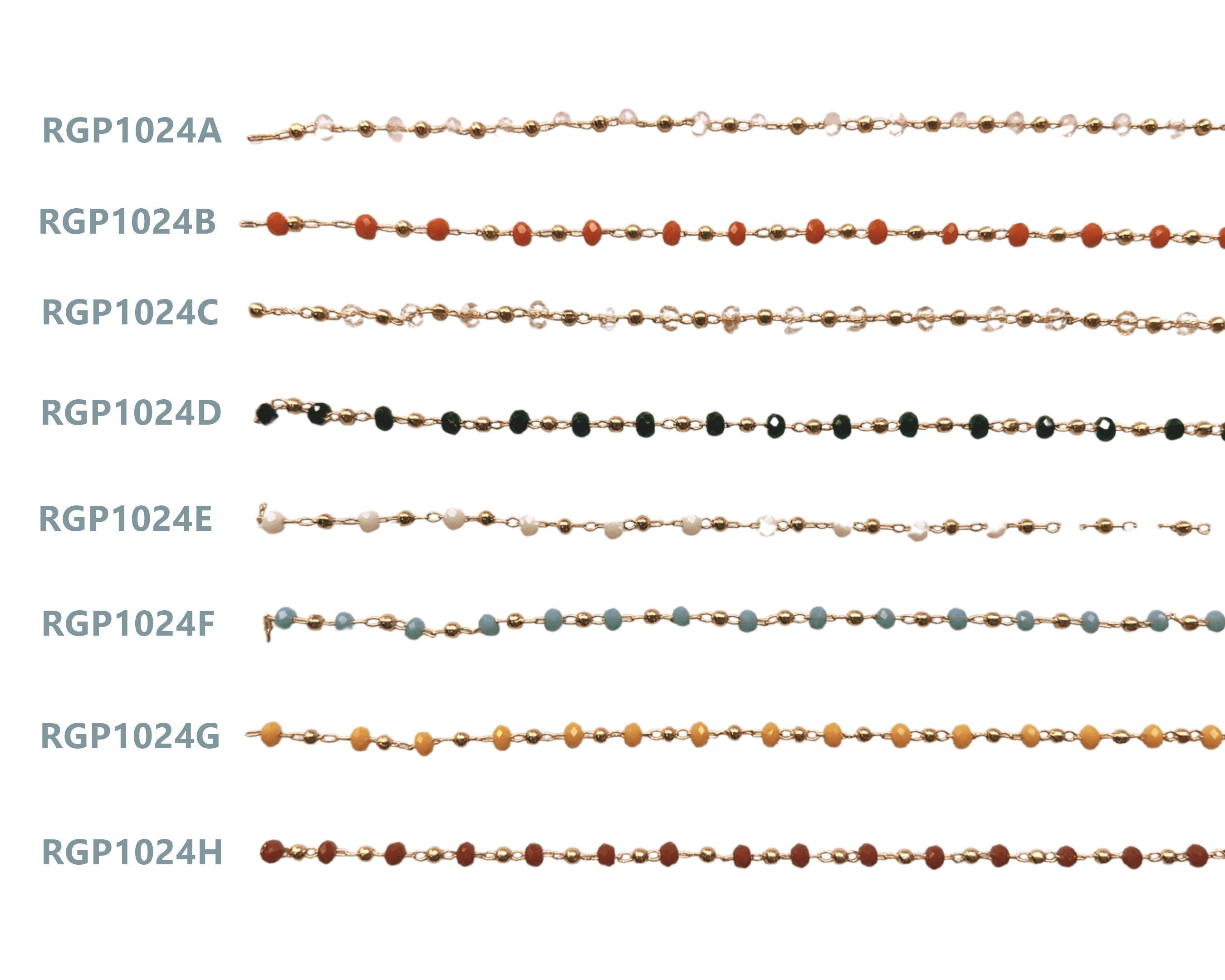 Bead Chain - Ball Satellite Soldered Chain - Brass Cable Chain - 18K Real Gold Plated - Miyuki Bead Chain - 0.12" x 0.08" x 0.01" - RGP1024H - DOMEDBAZAAR