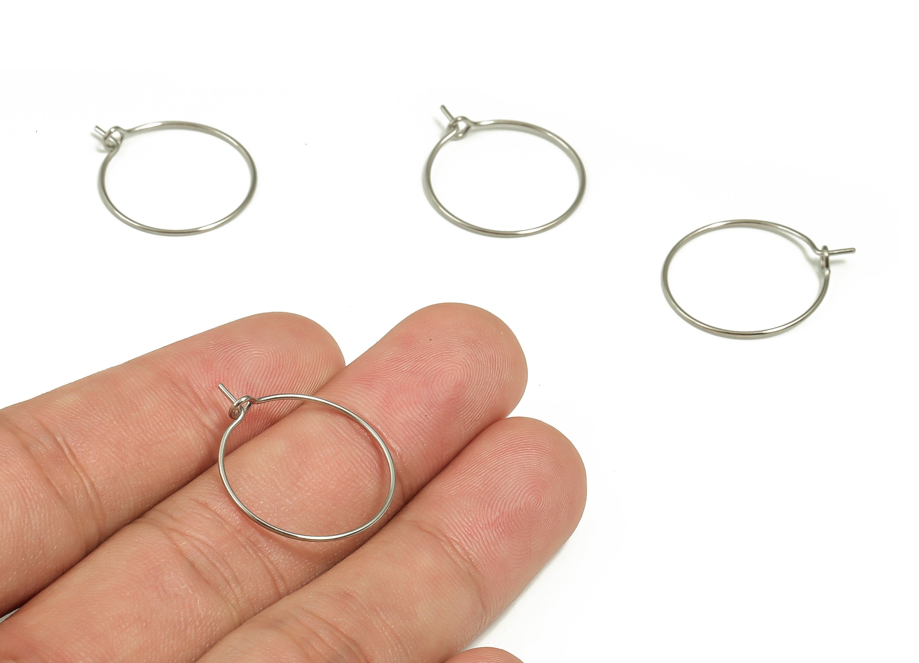 Stainless Steel Earring Hoop - 316 Stainless Steel Circle Ear Wire - Earring Hoop - Jewelry Making Supplies - 23.35x20.5x0.62mm - SS1214 - DOMEDBAZAAR