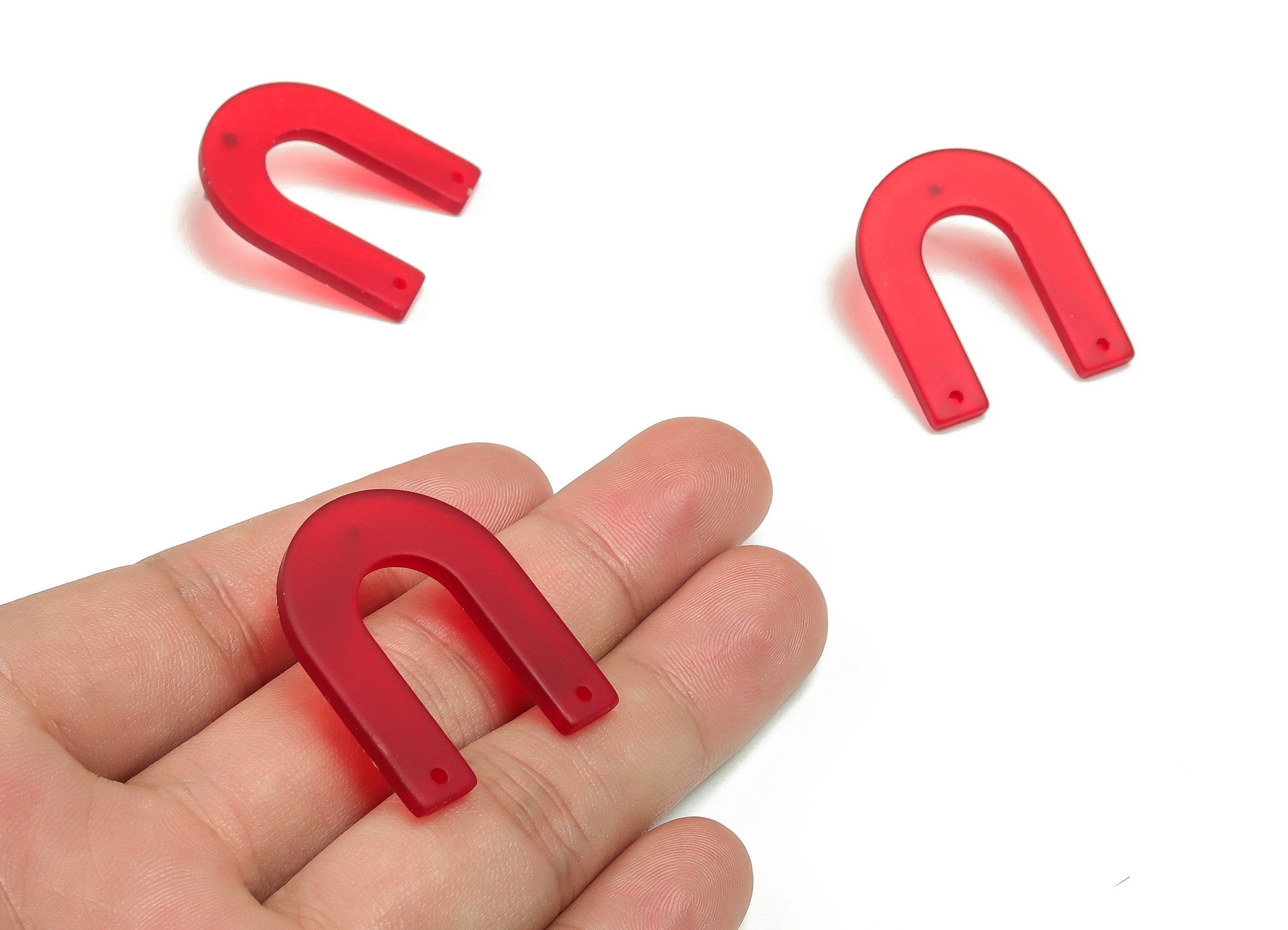 Acrylic U Earring Post - Geometry Acrylic Earring Stud - Earring Post - Jewelry Supplies- Color Code:A700- 32.37x27.14x2.78mm - AC1886-A700 - DOMEDBAZAAR