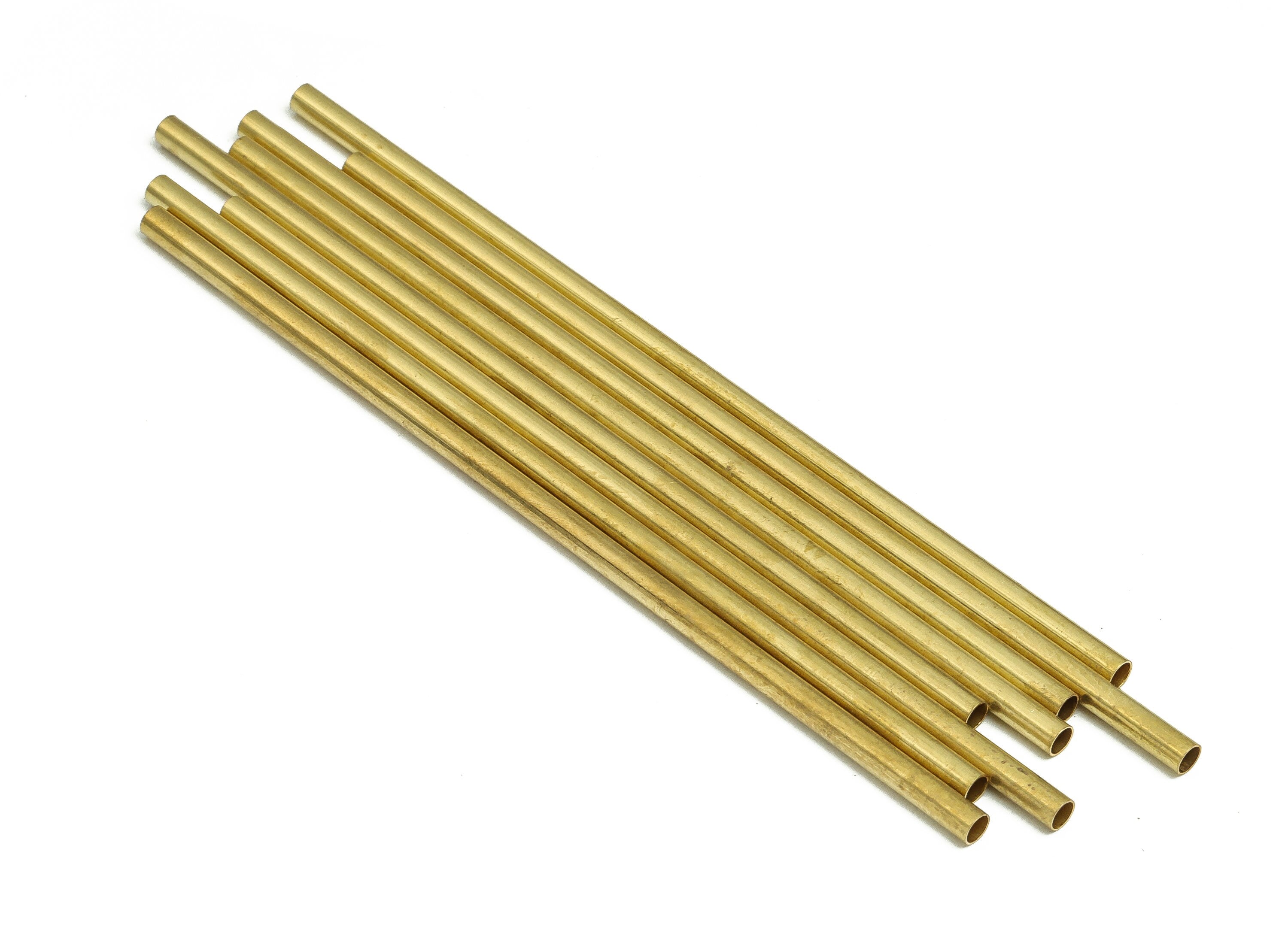 Round Brass Himmeli Tubes - Raw Brass Himmeli DIY Tube Beads - Circle Pipes for Geometric Shapes - For Air Plants -3x0.2x100mm- PP4570-100 - DOMEDBAZAAR