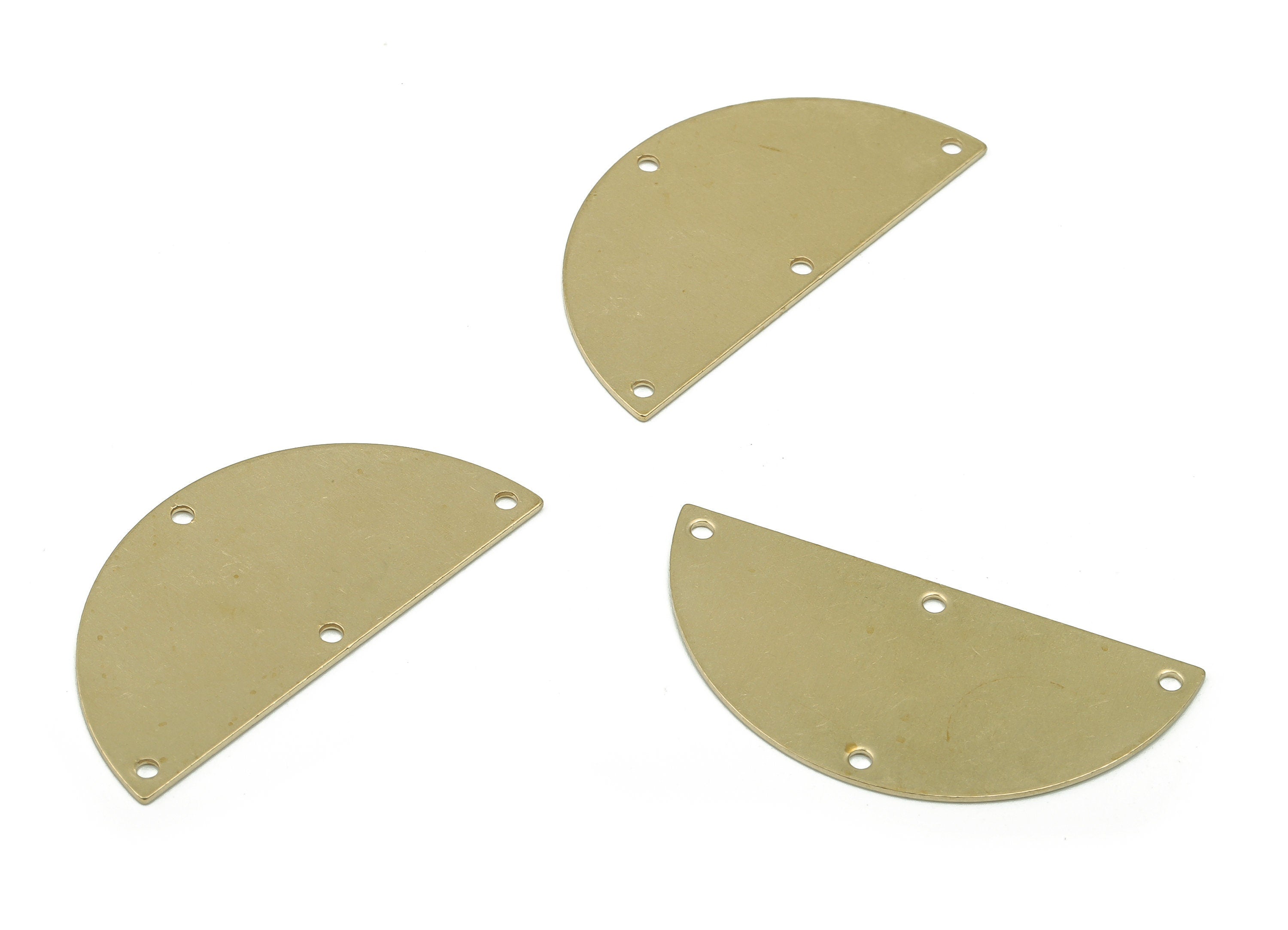 Brass Semi circle Earring Connectors - Raw Brass Half Moon Charms and Pendant - DIY Jewelry Making Supplies - 35.84x17.58x0.66mm - PP4846 - DOMEDBAZAAR