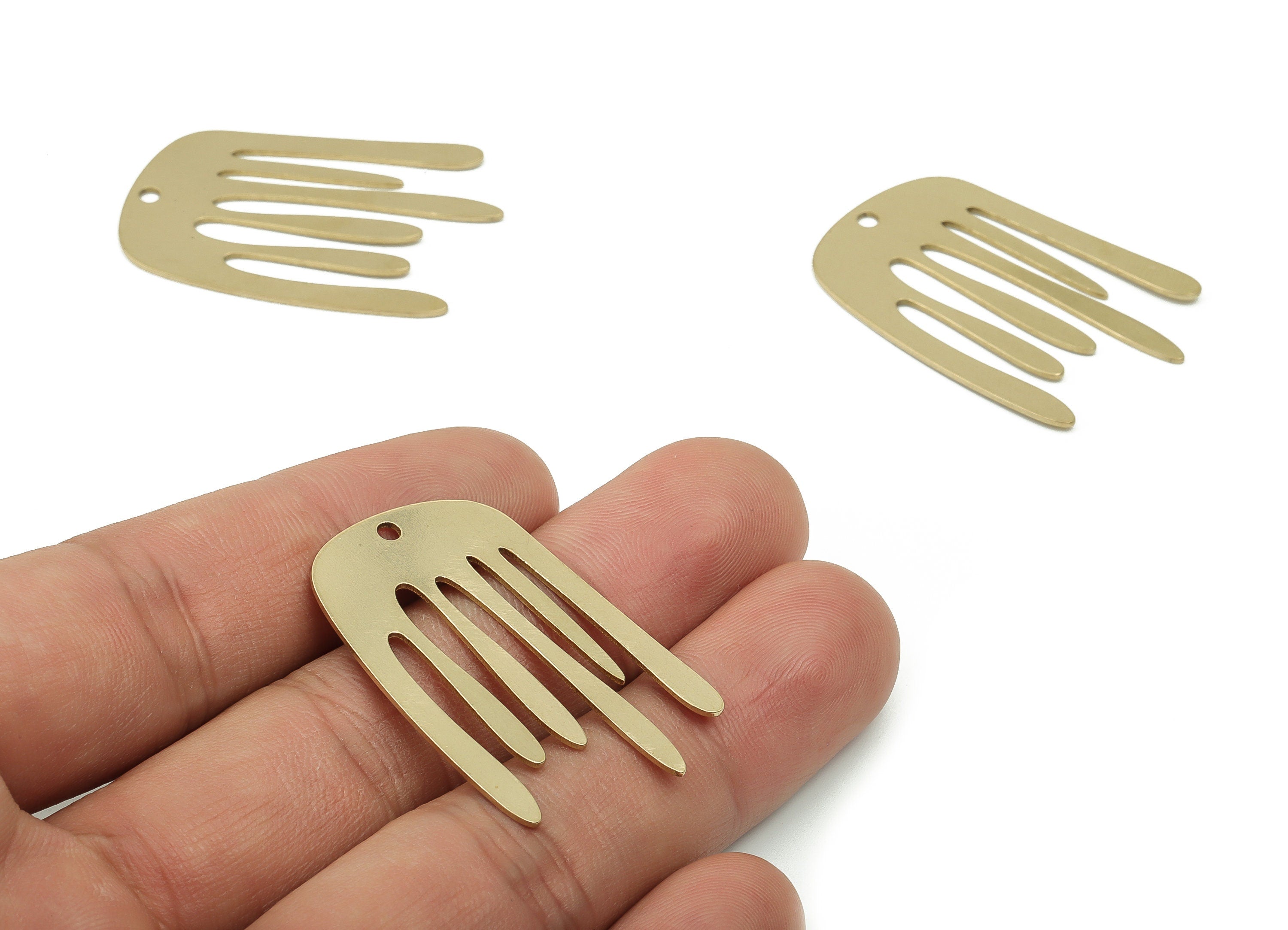 Brass Geometric Charms - Raw Brass Geometric Pendants Charms - Geometrical Shape Findings - Jewelry Supplies -37.68x24.69x0.71mm- PPA0080 - DOMEDBAZAAR