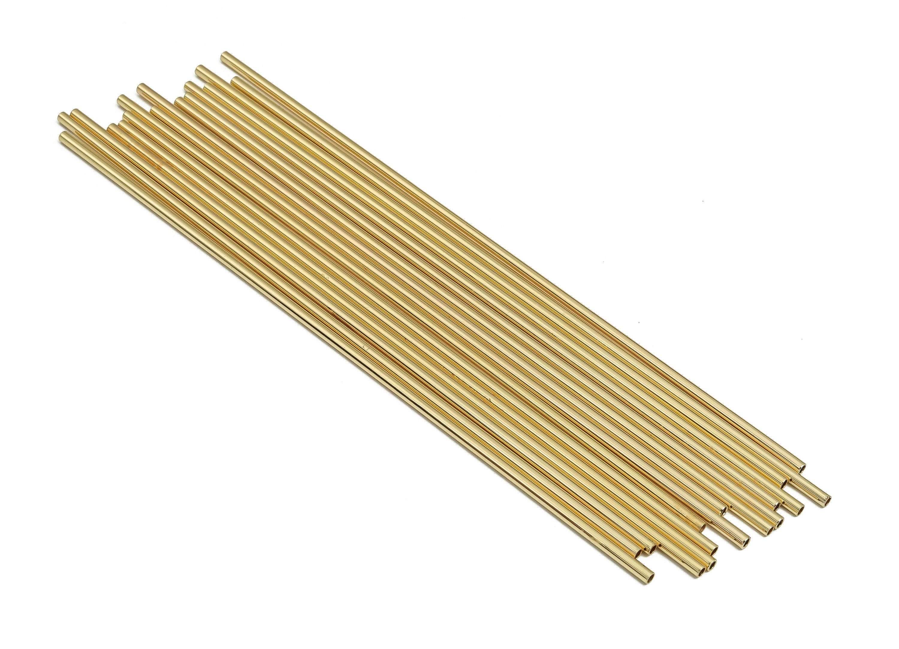 Brass Himmeli Tubes - Brass Himmeli DIY Tube Bead - Geometric Shapes - For Air Plants - 18k Real Gold Plated Brass -2x0.2x130mm-RGP4048-130 - DOMEDBAZAAR