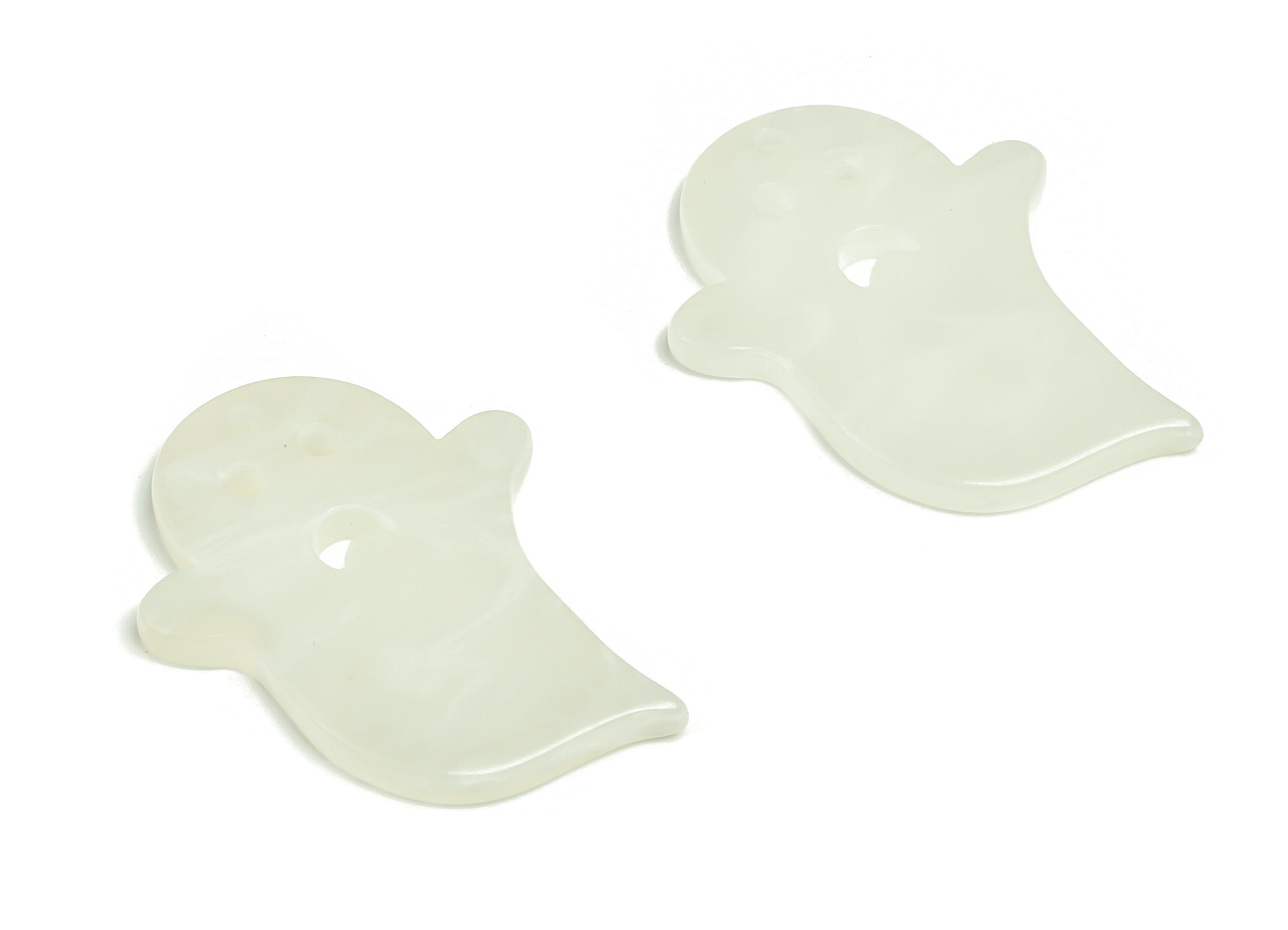 Acrylic Ghost Charm – Boo Ghost Pendant Halloween Charms – Spooky Jewelry Supplies – Color Code: A704 – 28.43X22.96X2.27mm - AC2339-A704 - DOMEDBAZAAR
