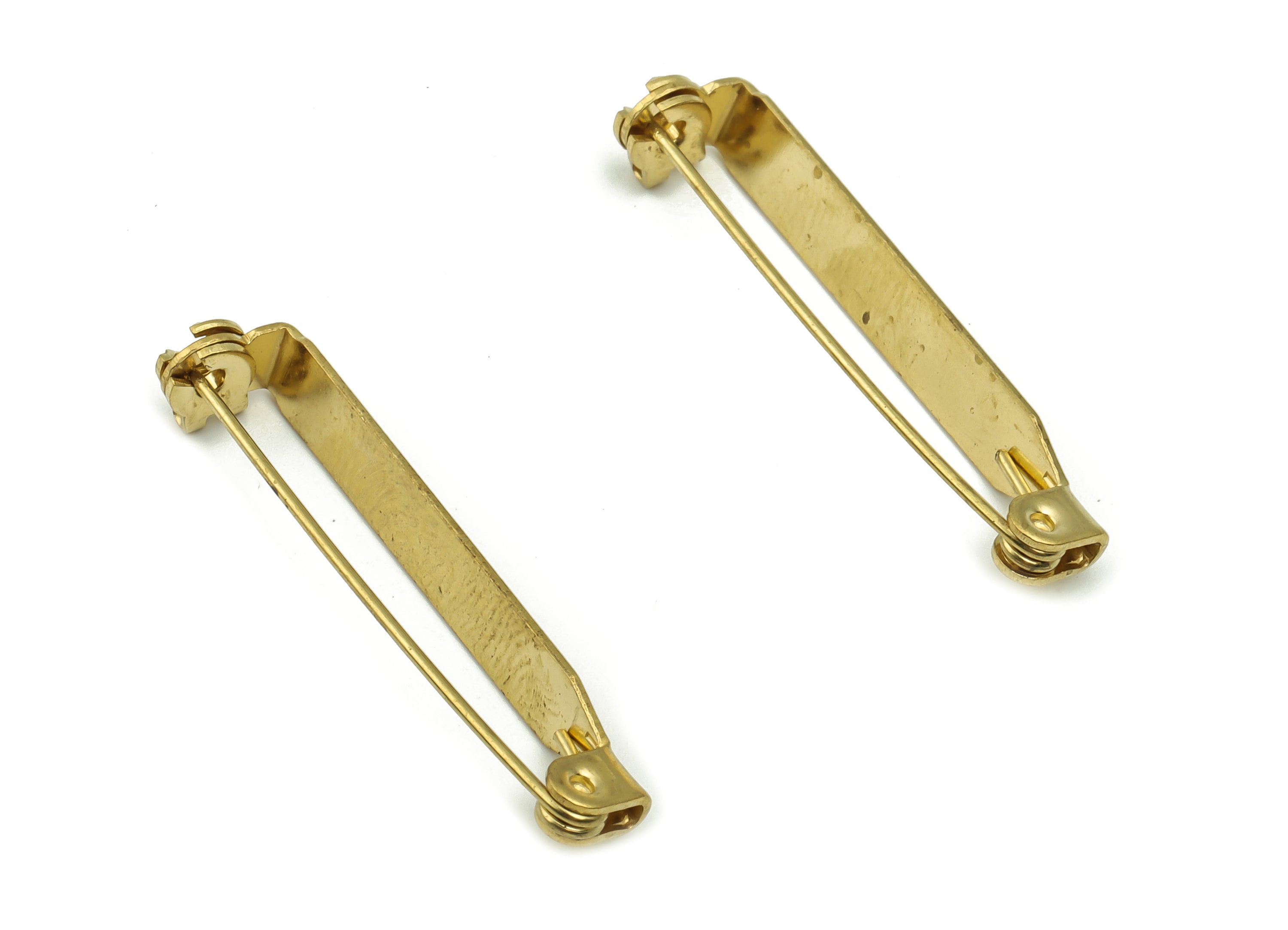 Brass Brooch Pins - Raw Brass Back Base Safety Pin - Earring Findings - Jewelry Making Supplies - 33.39x6.67x2.85mm - PP3000 - DOMEDBAZAAR