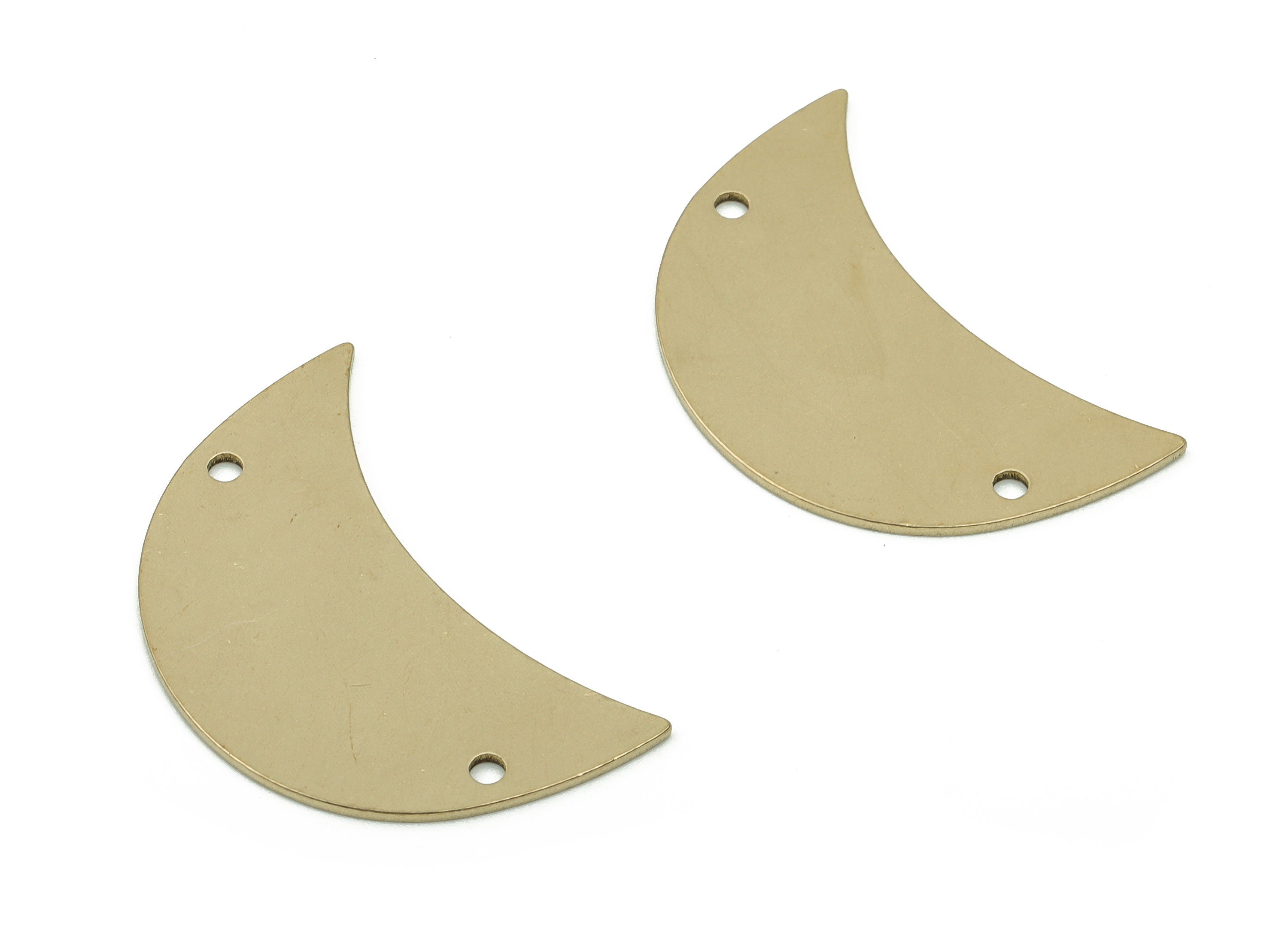 Personalized stamping blank - Brass Crescent Earring Connectors - Raw Brass Moon Charms and Pendant - 29.95x18.91x0.78mm - PPA0003 - DOMEDBAZAAR