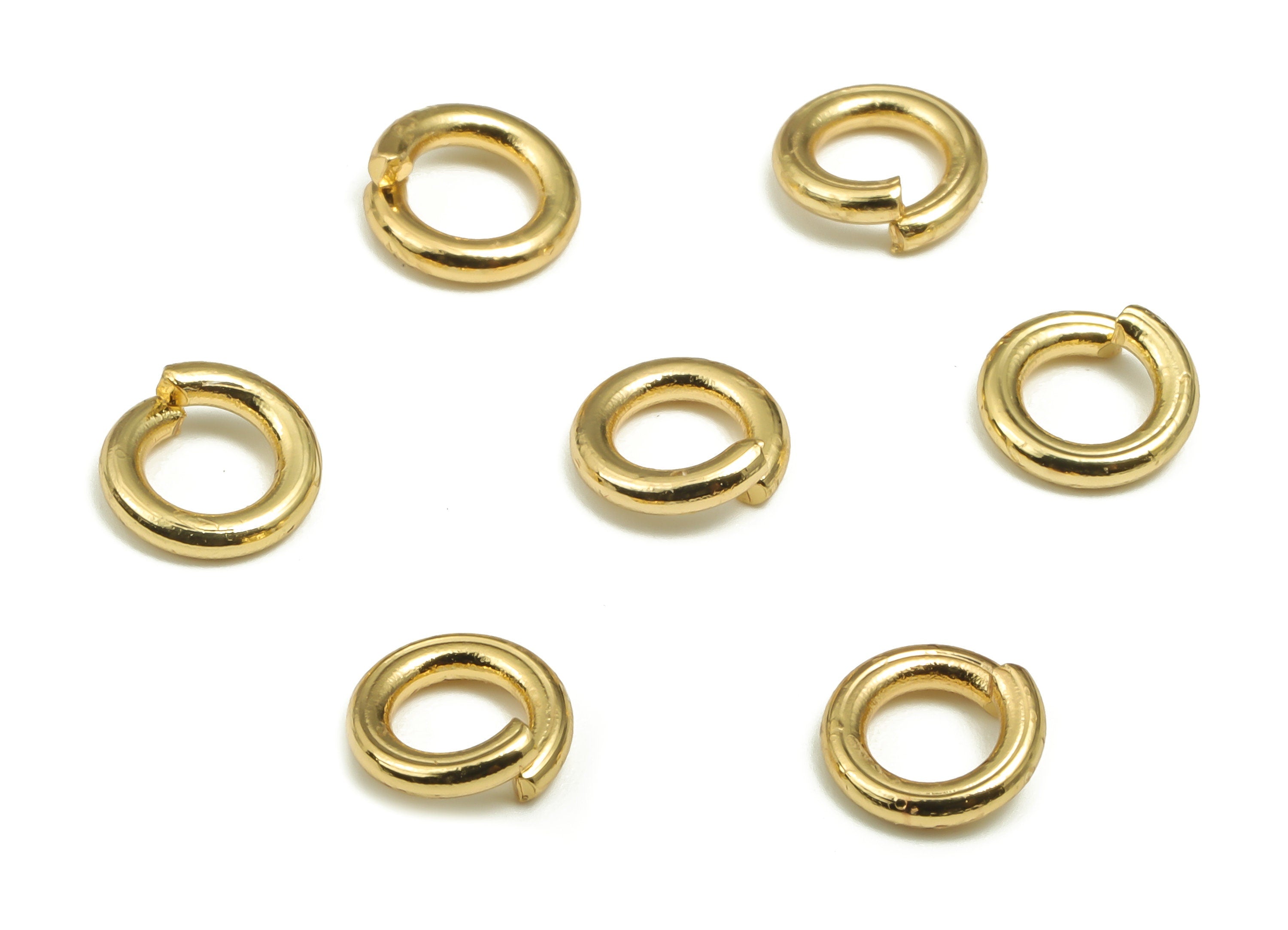 Brass Open Jump Rings - 6x1.2mm - Gold Open Jump Rings - 18K Real Gold Plated Brass - Jewelry Making Supplies - 6x6x1.2mm - RGP4138-6*1.2 - DOMEDBAZAAR