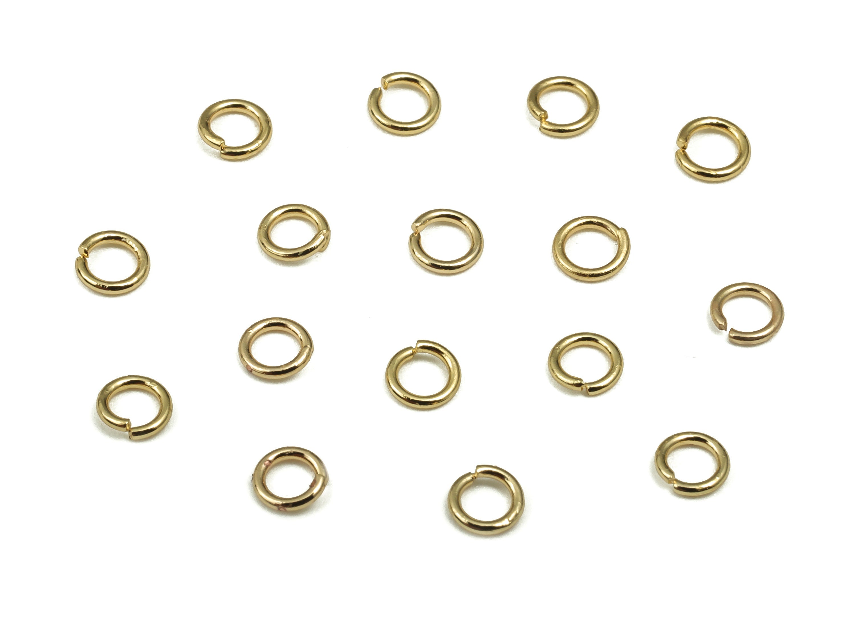 Brass Open Jump Rings - 3x0.6mm - Gold Open Jump Rings - 18K Real Gold Plated Brass - Jewelry Making Supplies - 3x3x0.6mm - RGP4138-3*0.6 - DOMEDBAZAAR