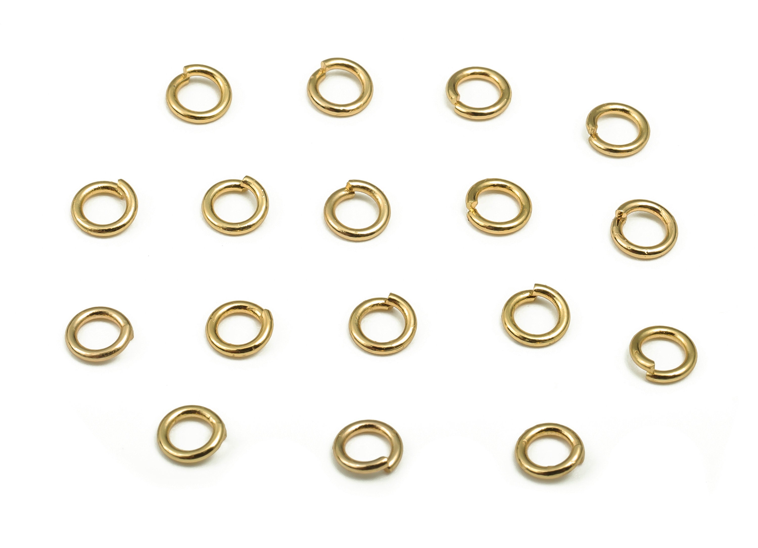 Brass Open Jump Rings - 4x0.7mm - Gold Open Jump Rings - 18K Real Gold Plated Brass - Jewelry Making Supplies - 4x4x0.7mm - RGP4138-4*0.7 - DOMEDBAZAAR