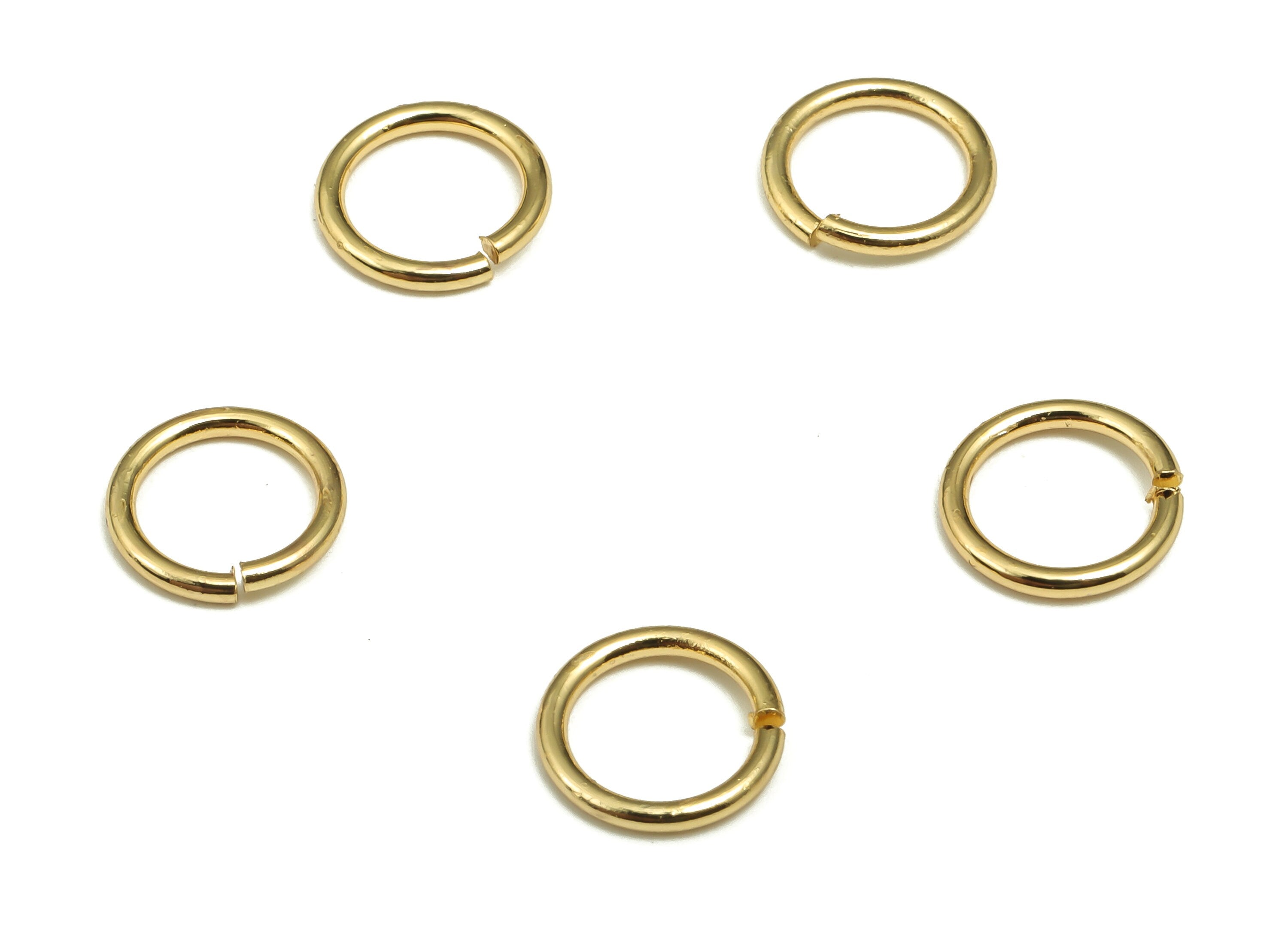 Brass Open Jump Rings - 8x1mm - Gold Open Jump Rings - 18K Real Gold Plated Brass - Jewelry Making Supplies - 8x8x1mm - RGP4138-8*1 - DOMEDBAZAAR