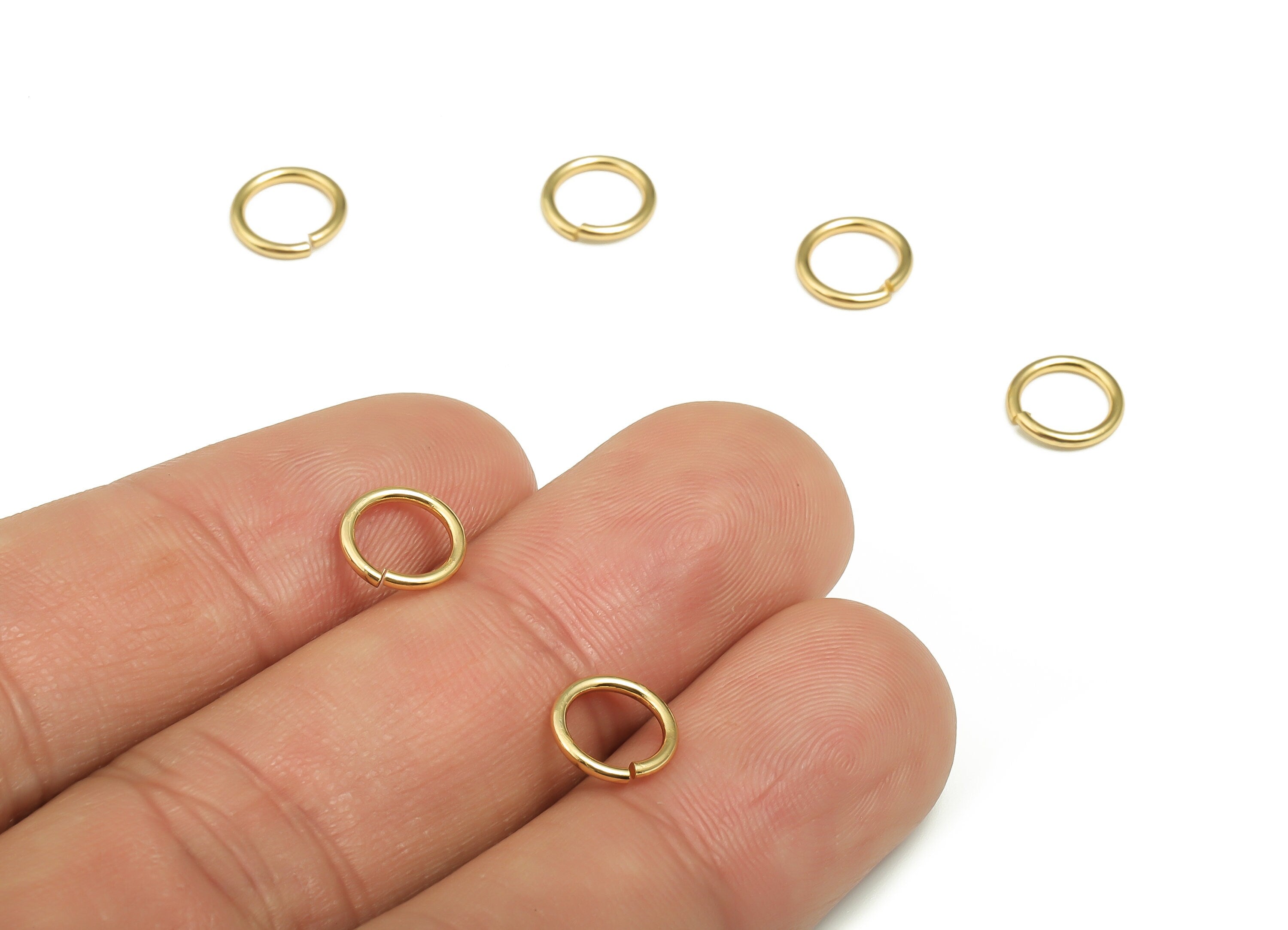 Brass Open Jump Rings - 8x1mm - Gold Open Jump Rings - 18K Real Gold Plated Brass - Jewelry Making Supplies - 8x8x1mm - RGP4138-8*1 - DOMEDBAZAAR