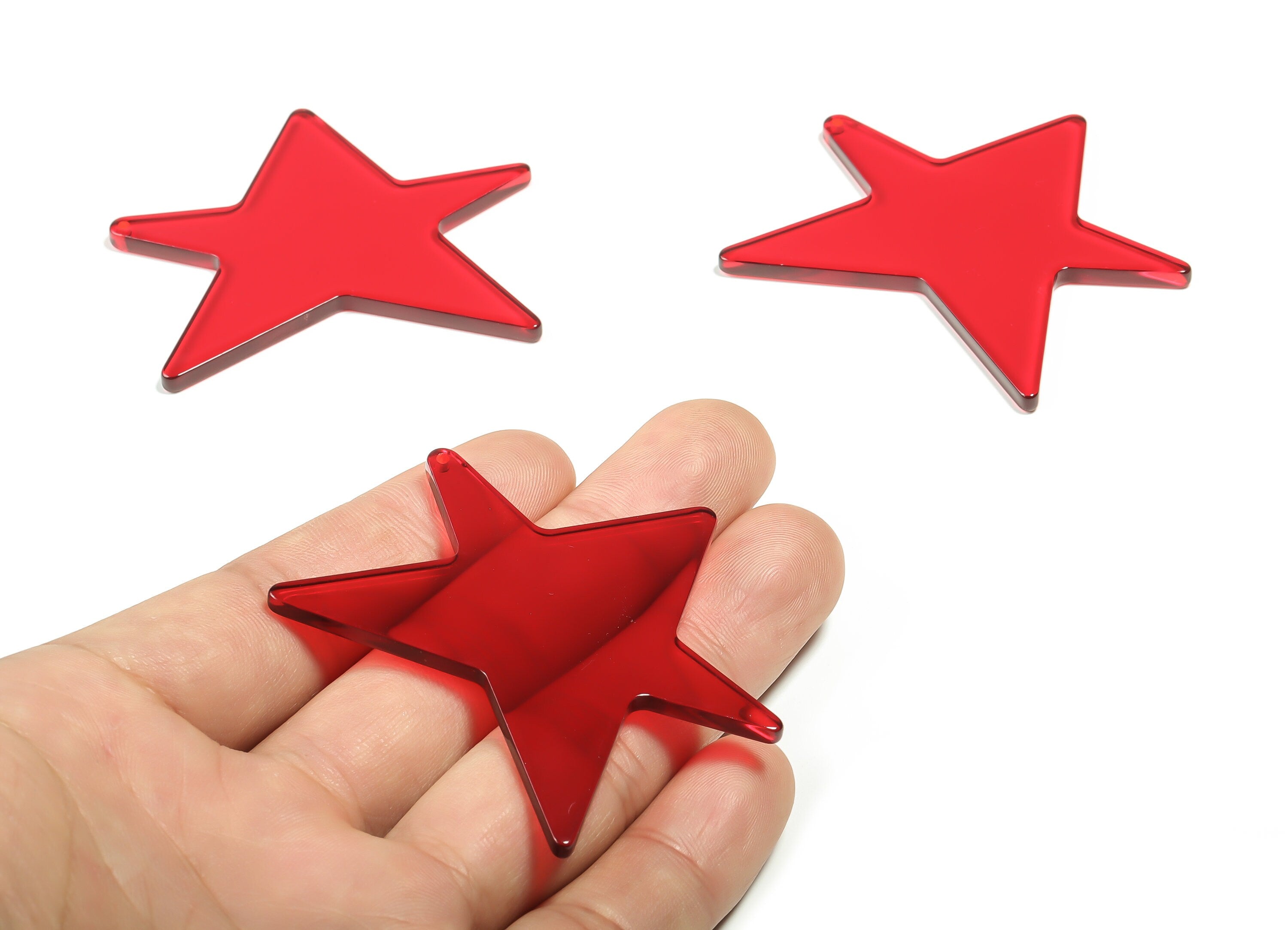 Acrylic Star Earring Charms - Acrylic Star Pendant - Jewelry Making Supplies - Color Code: A479 - 57.68x57.6x2.9mm - AC2345-A479 - DOMEDBAZAAR