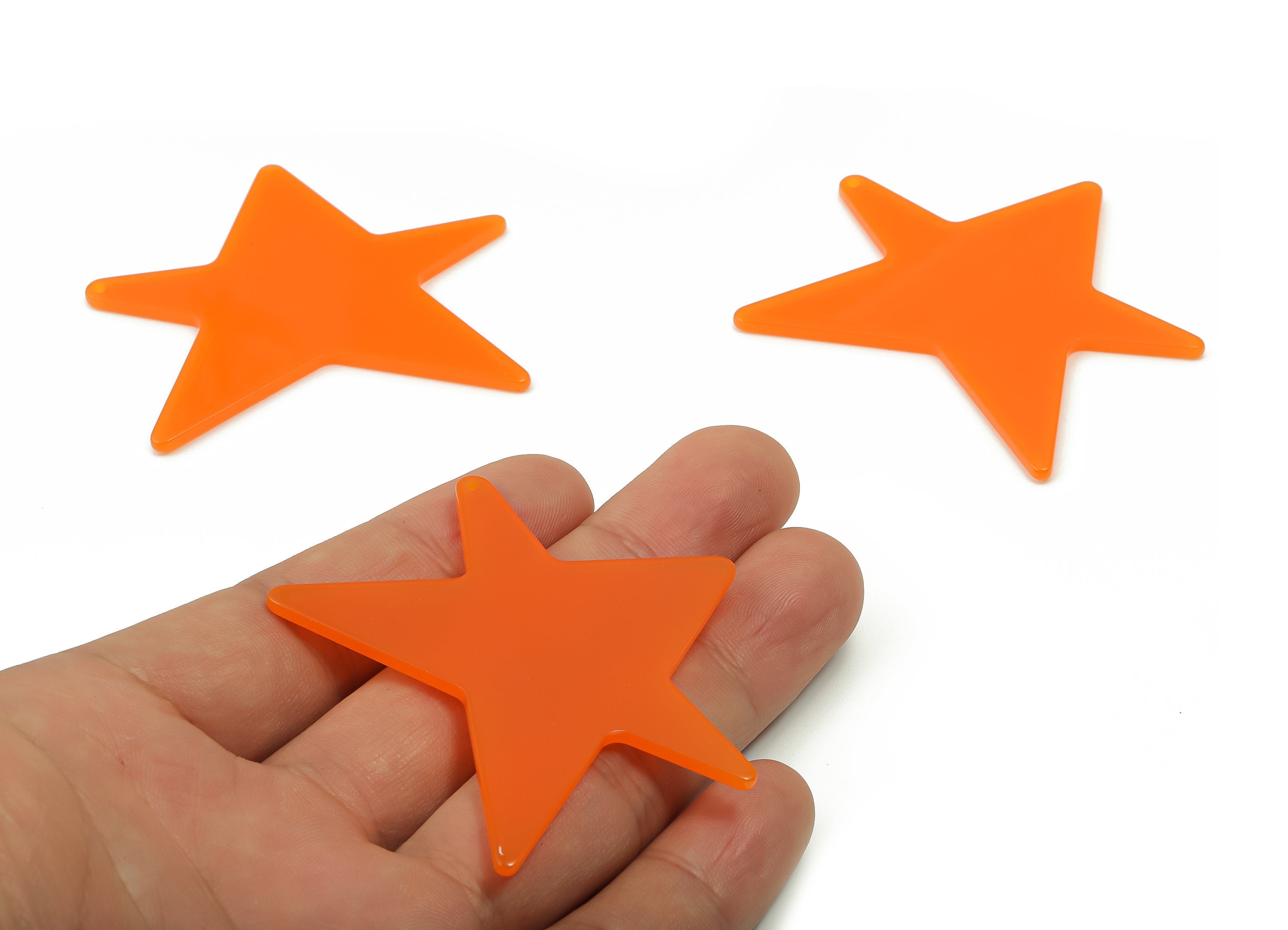 Acrylic Five-pointed Star Earring Charms - Acrylic Star Pendant - Jewelry Supplies - Color Code: A615 - 62.75x56.41x2.35mm - AC2353-A615 - DOMEDBAZAAR