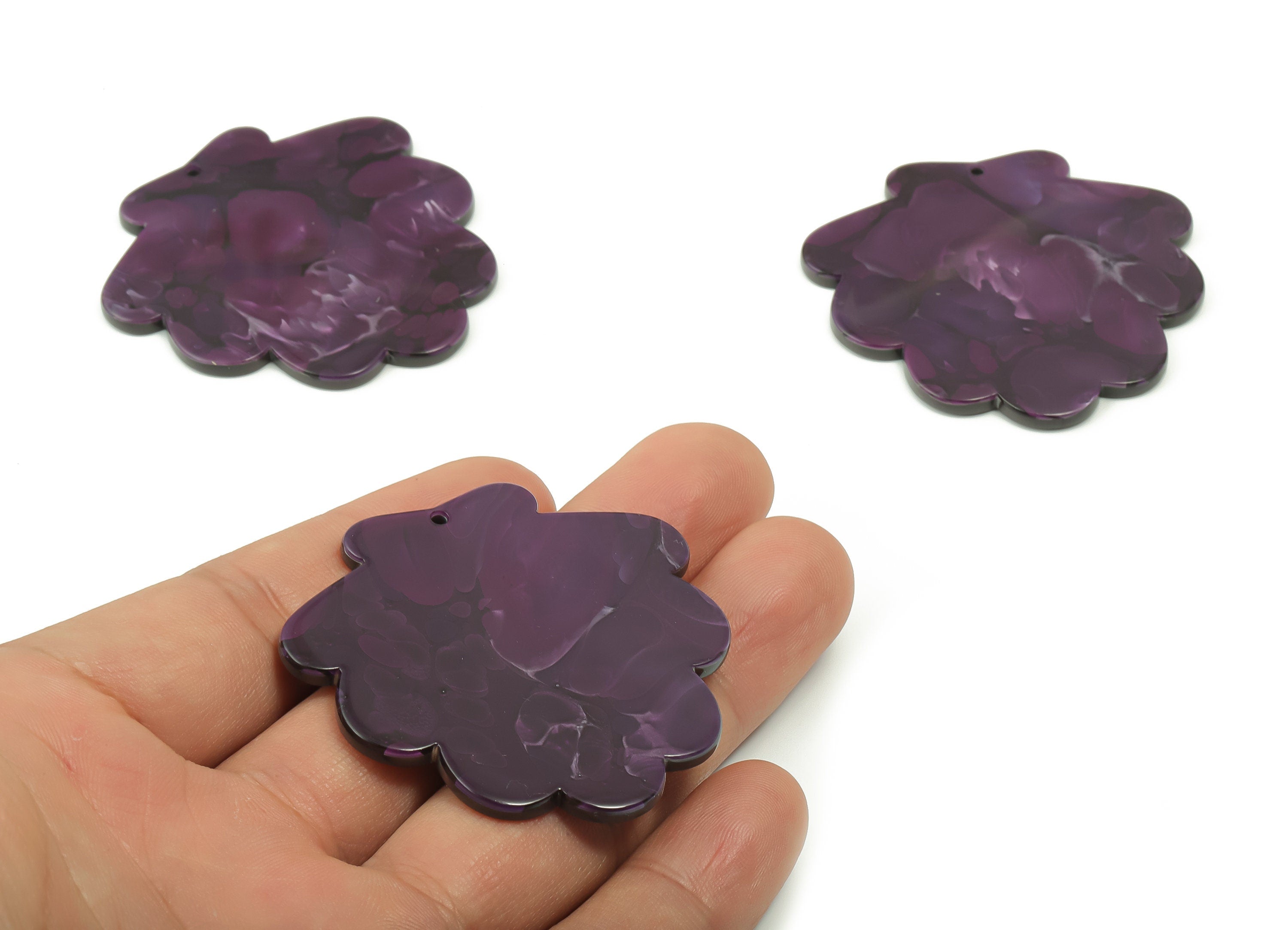 Acrylic Oak Tree Earring Charms - Acrylic Oak Tree Pendant - Jewelry Making Supplies - Color Code: A711 - 49.86x48.82x2.51mm - AC2351-A711 - DOMEDBAZAAR