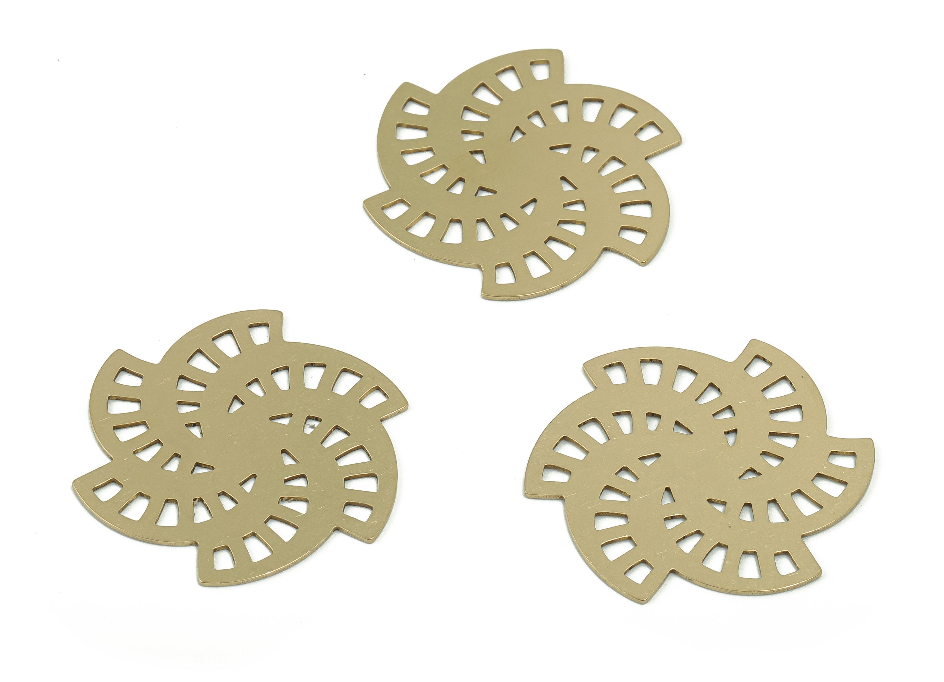 Brass Windmill Earring Connectors - Raw Brass Windmill Charms and Pendant - Jewelry Making Supplies - 29.35x29.35x0.56mm - PP4878 - DOMEDBAZAAR