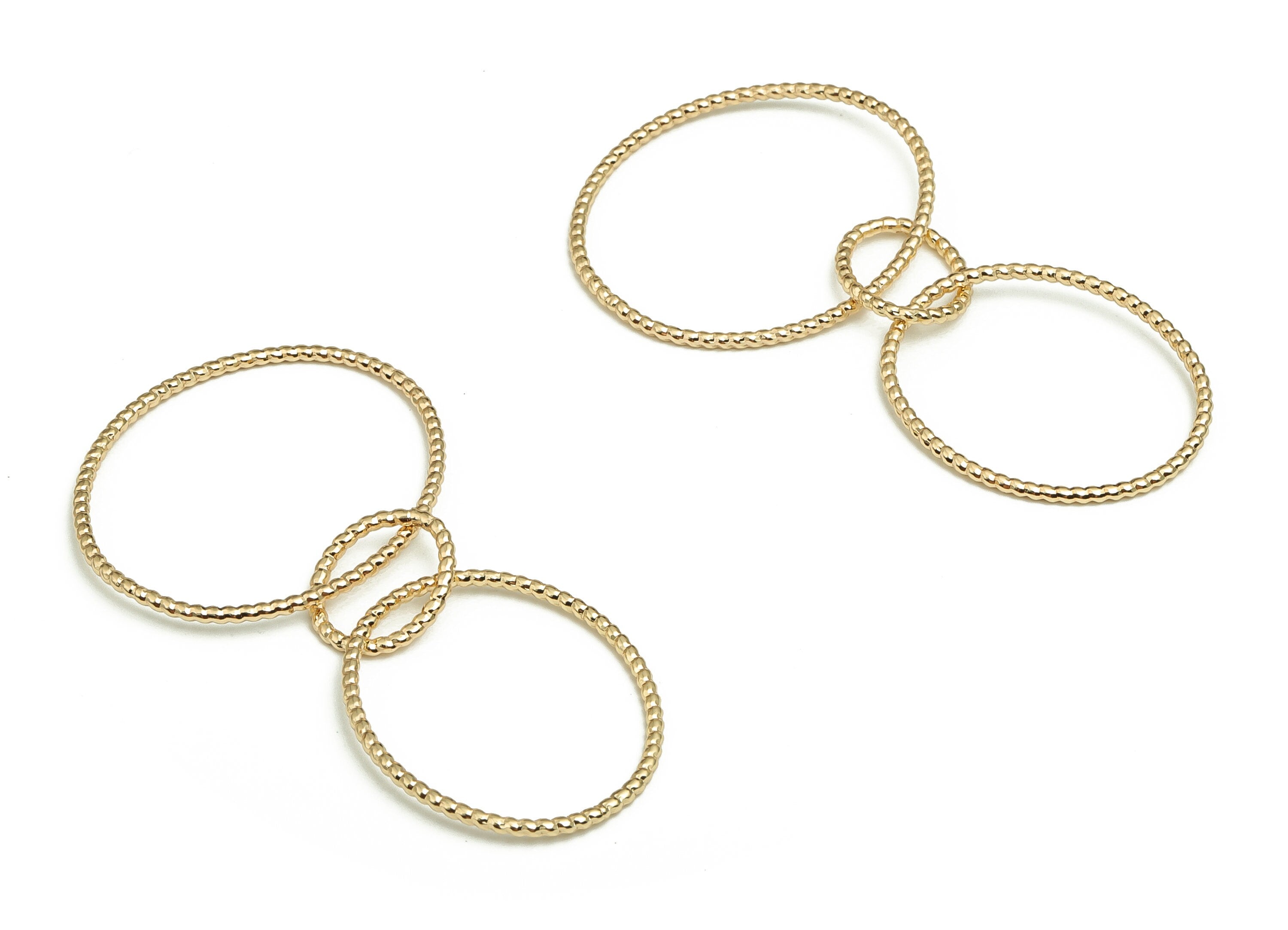 Gold Texture Oval Earring Hooks - Brass Oval Earring Wire - 18K Real Gold Plated Brass - Jewelry Supplies - 73.3x30.09x1.4mm - RGP4102 - DOMEDBAZAAR