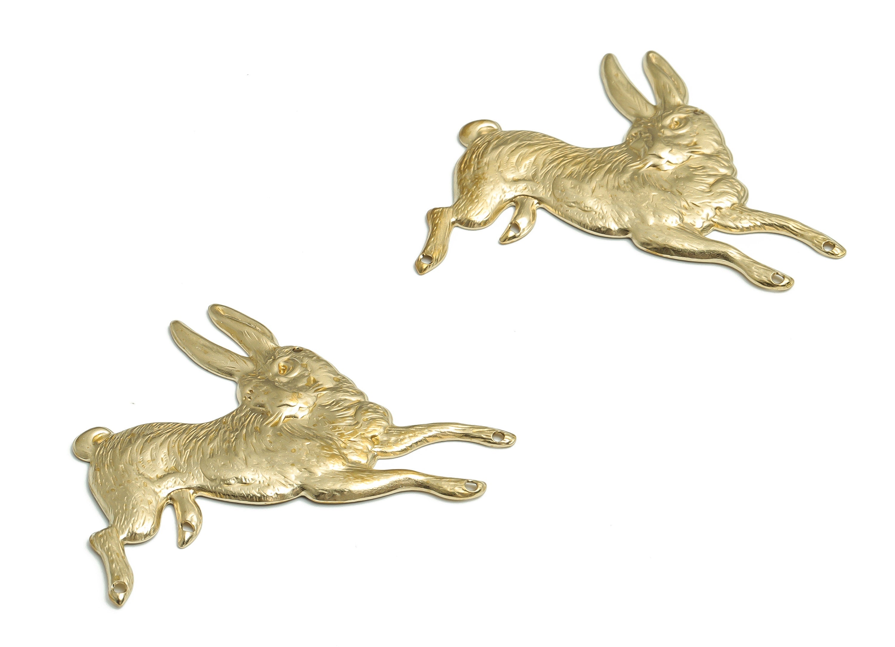 Brass Animal Earring Connector - Raw Brass Animal Charms and Pendant - DIY Jewelry Making Supplies - 48.03x44.24x2.52mm - PP4818 - DOMEDBAZAAR