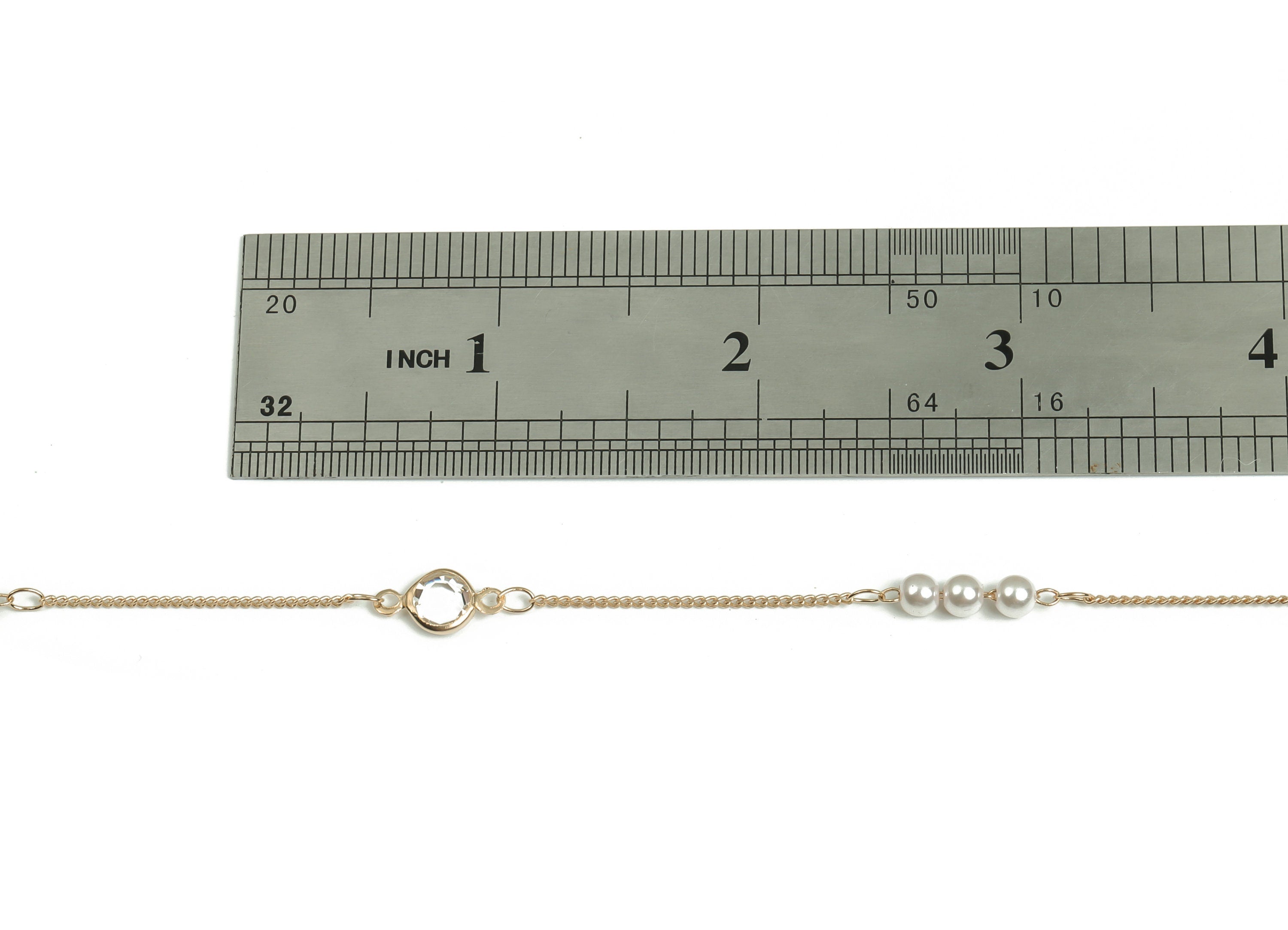 Pearl Glass Satellite Curb Chain - KC Gold Tone Plated Brass Chain -Soldered Round Glass Beaded Chain-For Bracelet 0.05"x0.05"x0.03" CC1215G - DOMEDBAZAAR