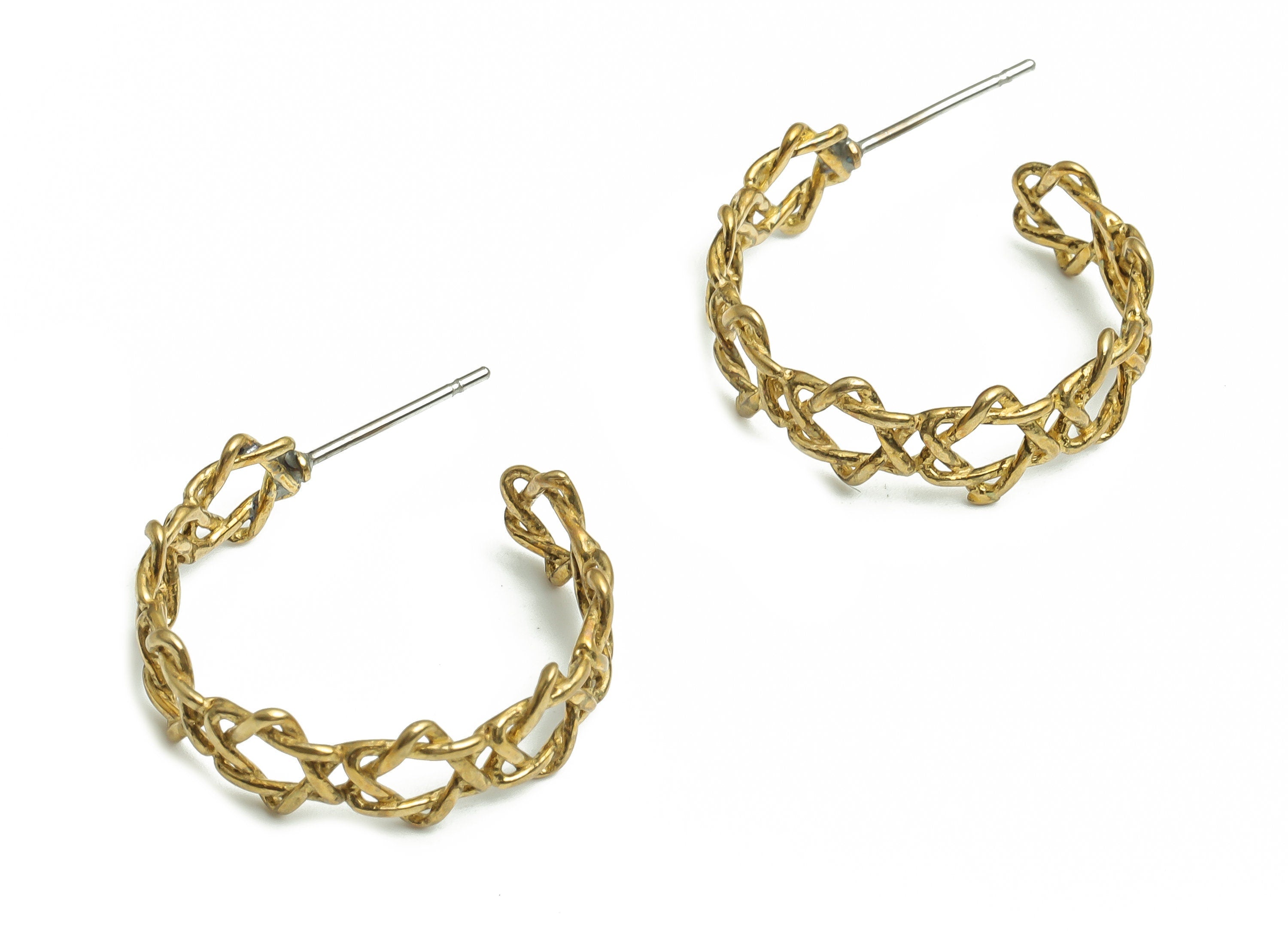 Brass C Earring Stud - Raw Brass Star Earring Post - Stainless Steel Stud -  Jewelry Making Supplies - 22.02x18.48x1.51mm - PP4819 - DOMEDBAZAAR