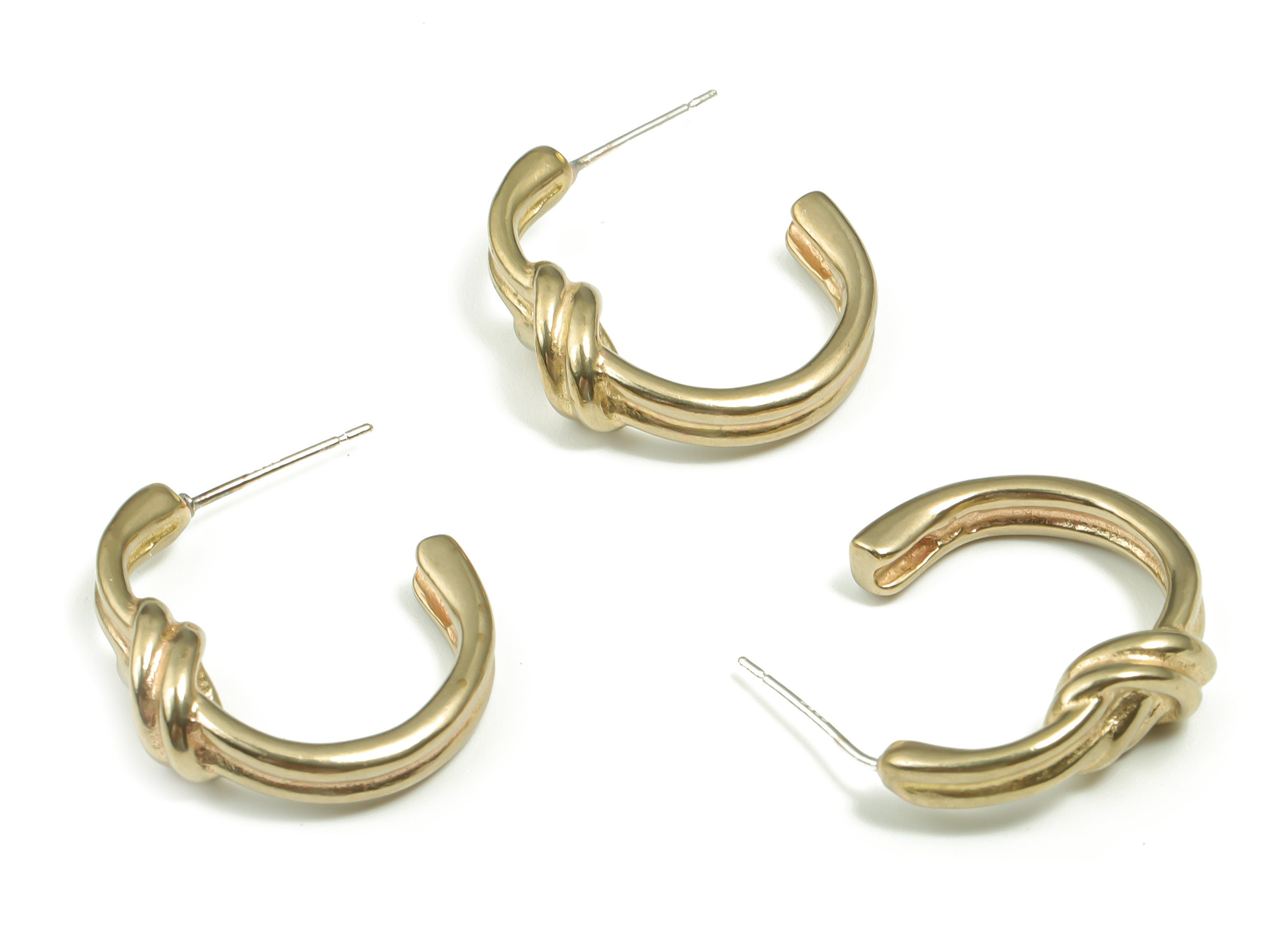 Brass C Earring Stud - Raw Brass Spiral Earring Post - Brass Stud - Jewelry Making Supplies - 23.55mm x 20.86mm x 4.74mm - PP4901 - DOMEDBAZAAR