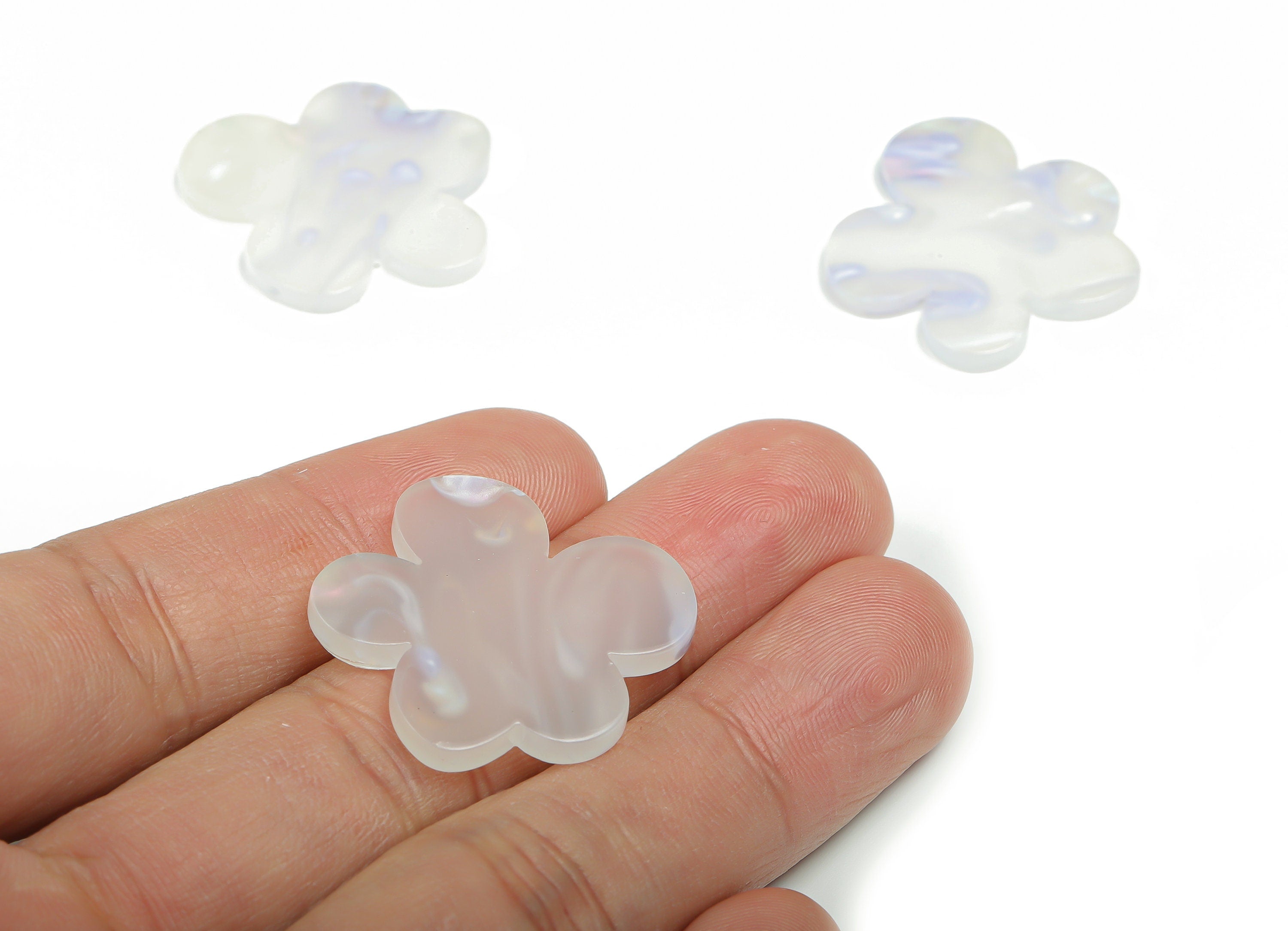 Acrylic Foliage Earring Charms - Acrylic Flower Pendant - Jewelry Making Supplies - Color Code: A594 - 29.84x27.27x2.04mm - AC2358-A594 - DOMEDBAZAAR