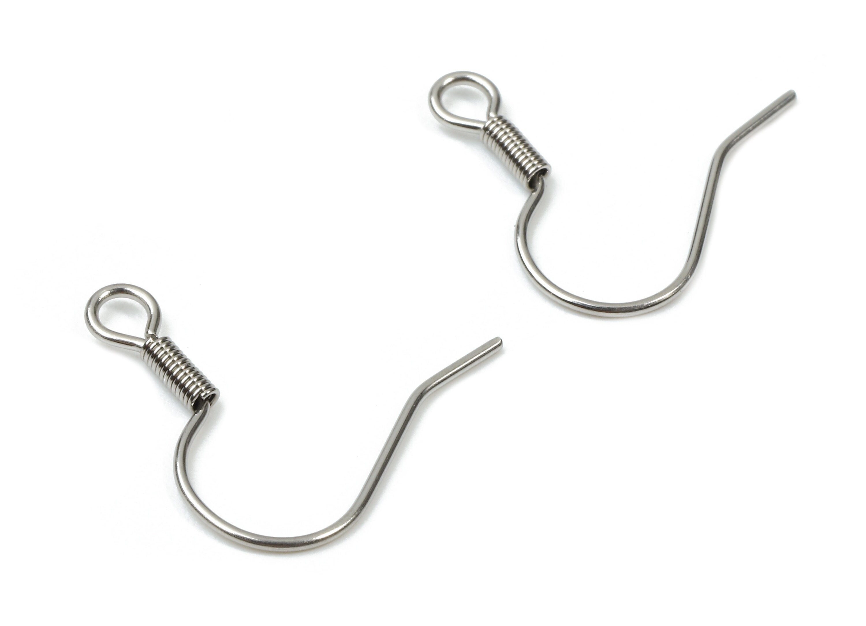 Brass Earring Hook - Brass Earring Ear Wires - Silver Tone Plated - Earring Findings - Jewelry Supplies - 19.52x17.36x1.7mm - PP2827 - DOMEDBAZAAR