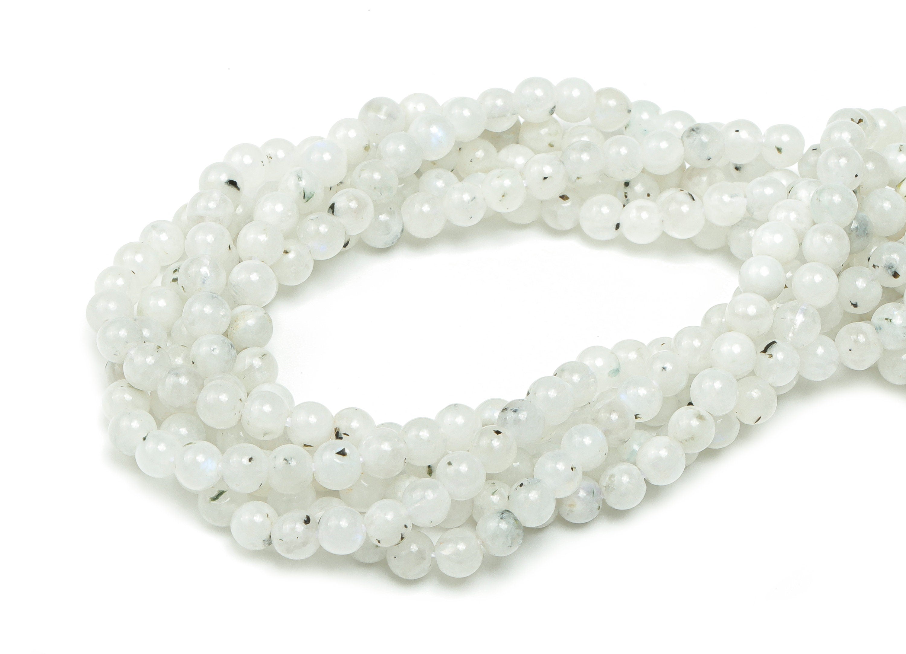 Blue Moonstone Round Beads 4mm - 15.5 inch - Round Gemstone Beads - Natural Stone Beads - 4x4mm - NS1463 - DOMEDBAZAAR