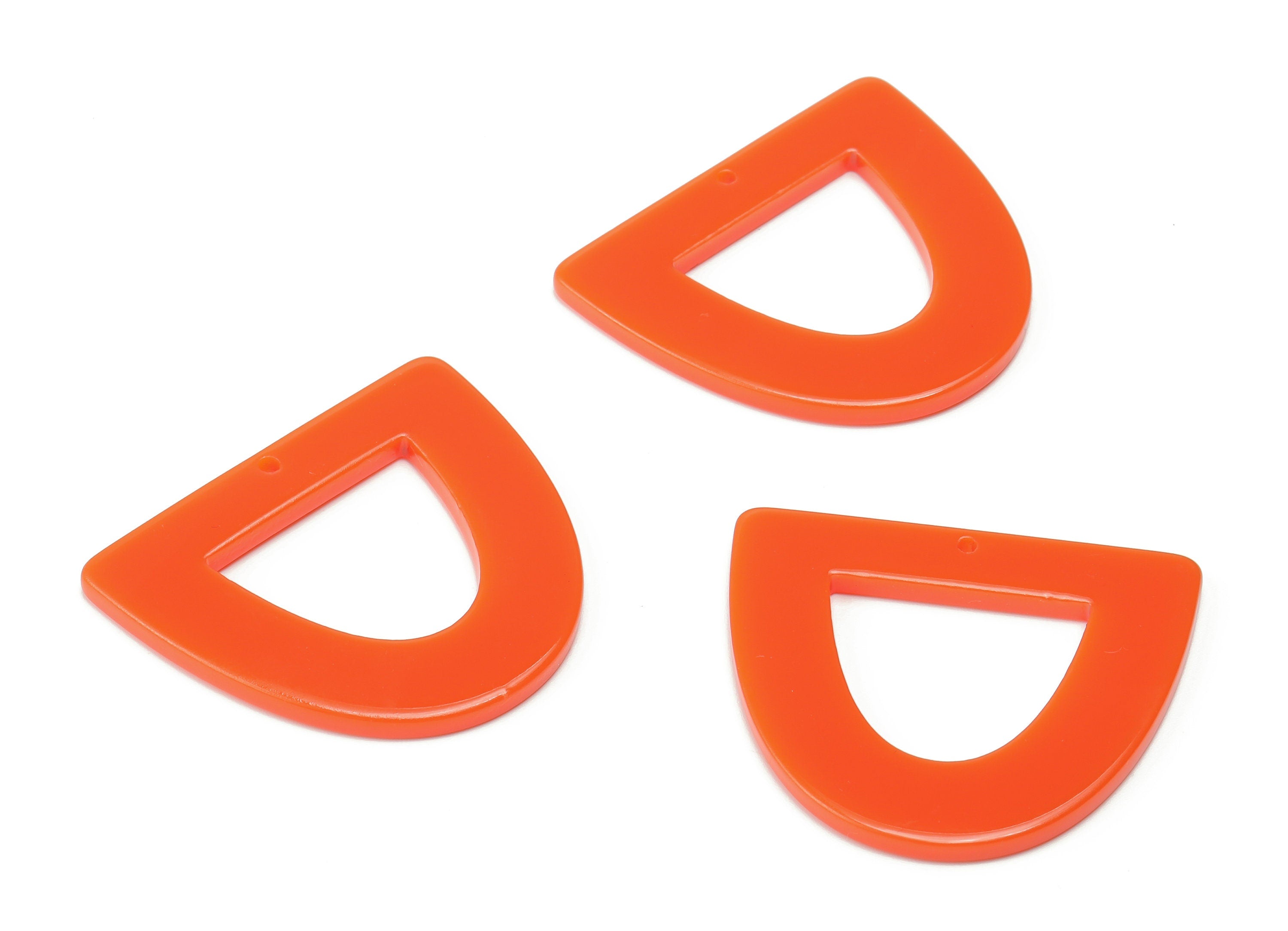 Acrylic D Earring Charms - Acrylic Half Ellipse Pendant - Jewelry Making Supplies - Color Code: A733 - 39.07x34.22x2.75mm - AC2327-A733 - DOMEDBAZAAR