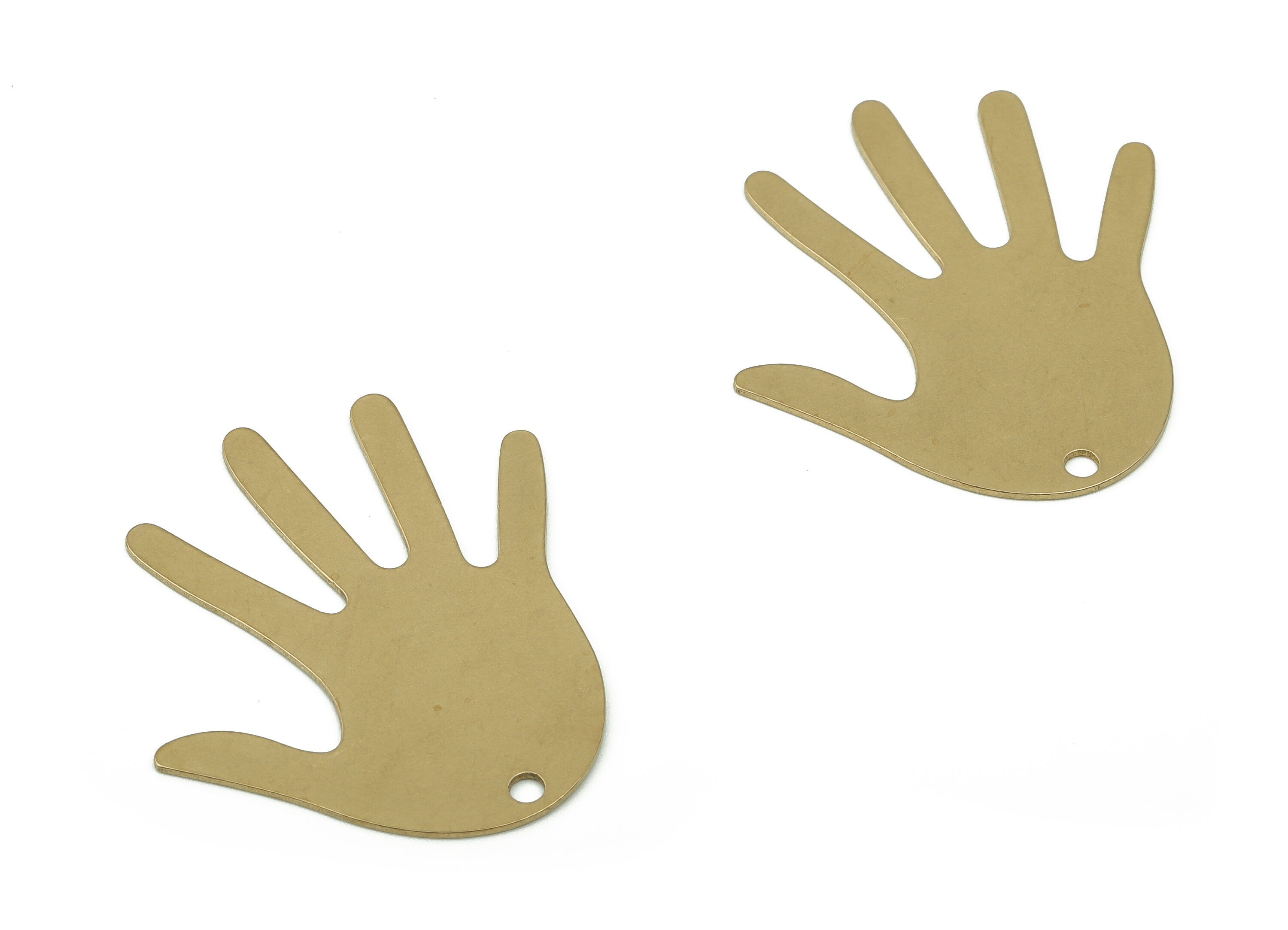 Personalized stamping blank - Hand Brass Charms - Raw Brass Hand Earring Charms - Jewelry Making - 34.85x33.16x0.63mm - PPA0017 - DOMEDBAZAAR