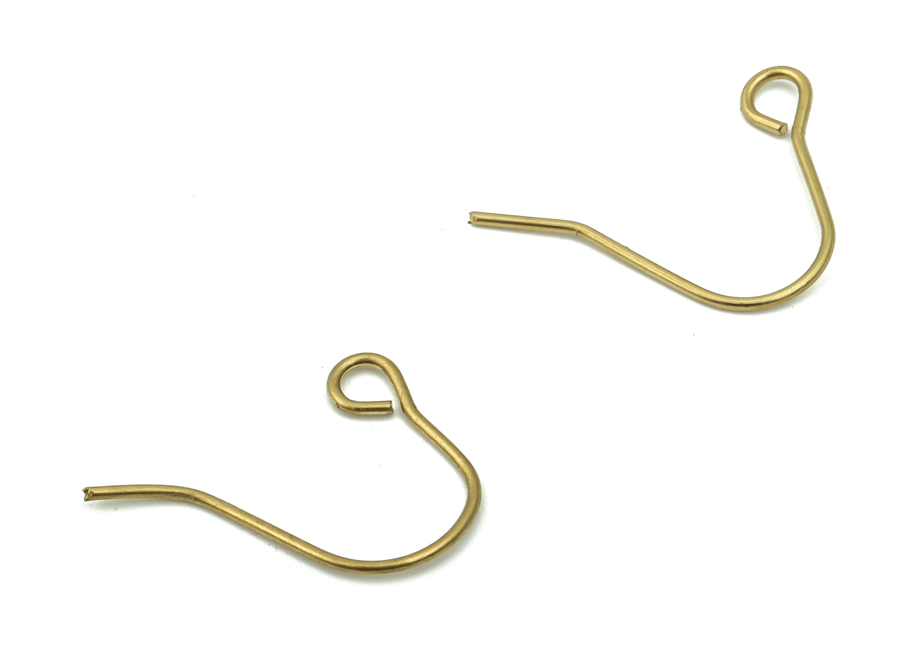 Raw Brass Earring Hook - Brass Earring Wire - Raw Brass Earring Charm - Brass Wire Pendant - Jewelry Supplies - 20.19x13.46x0.75mm-PP4825 - DOMEDBAZAAR
