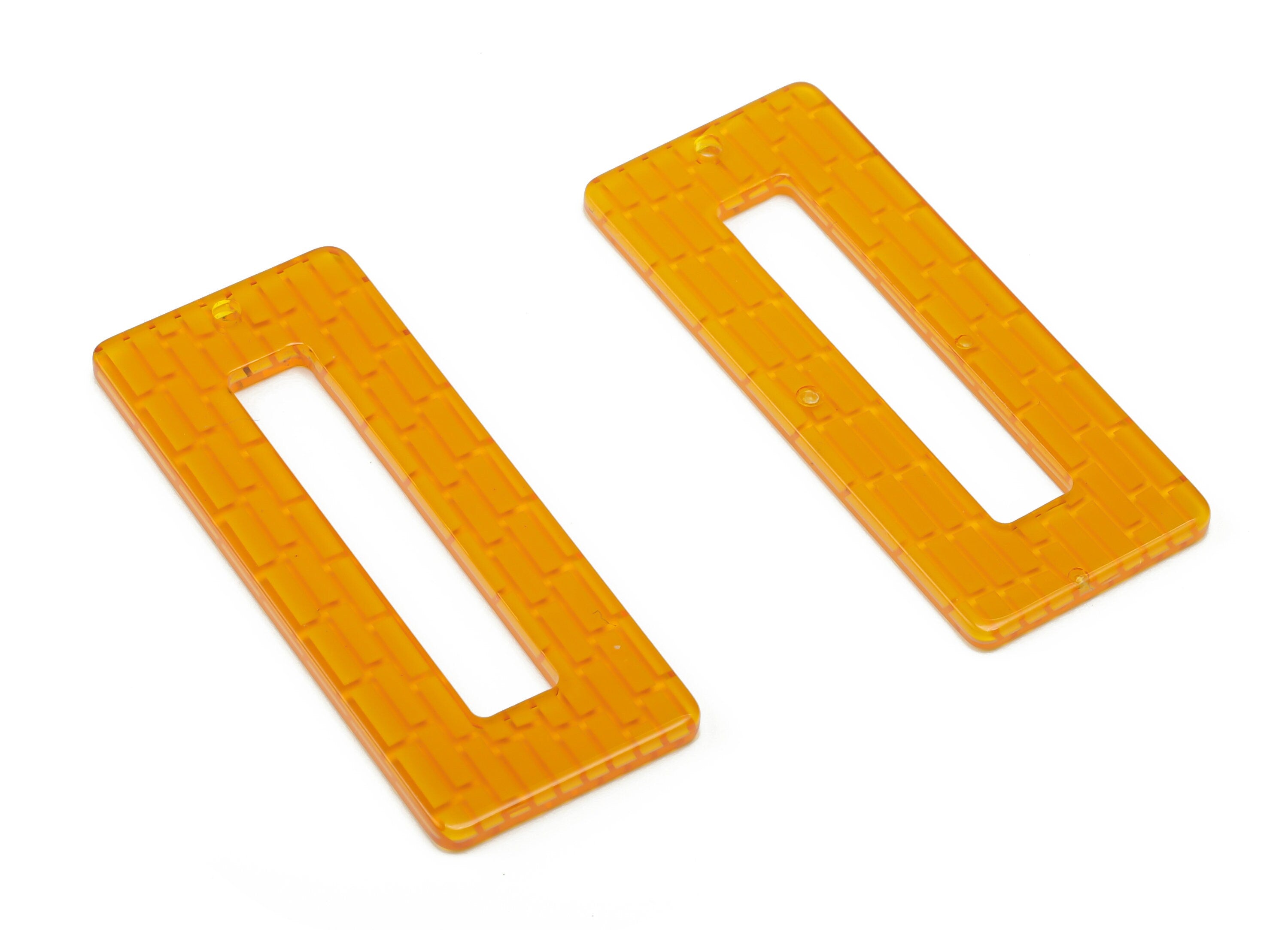 Acrylic Rectangle Earring Charms - Acrylic Rectangle Pendant - Jewelry Making Supplies - Color Code: A740 - 48.07x20x2.27mm - AC1025-A740 - DOMEDBAZAAR