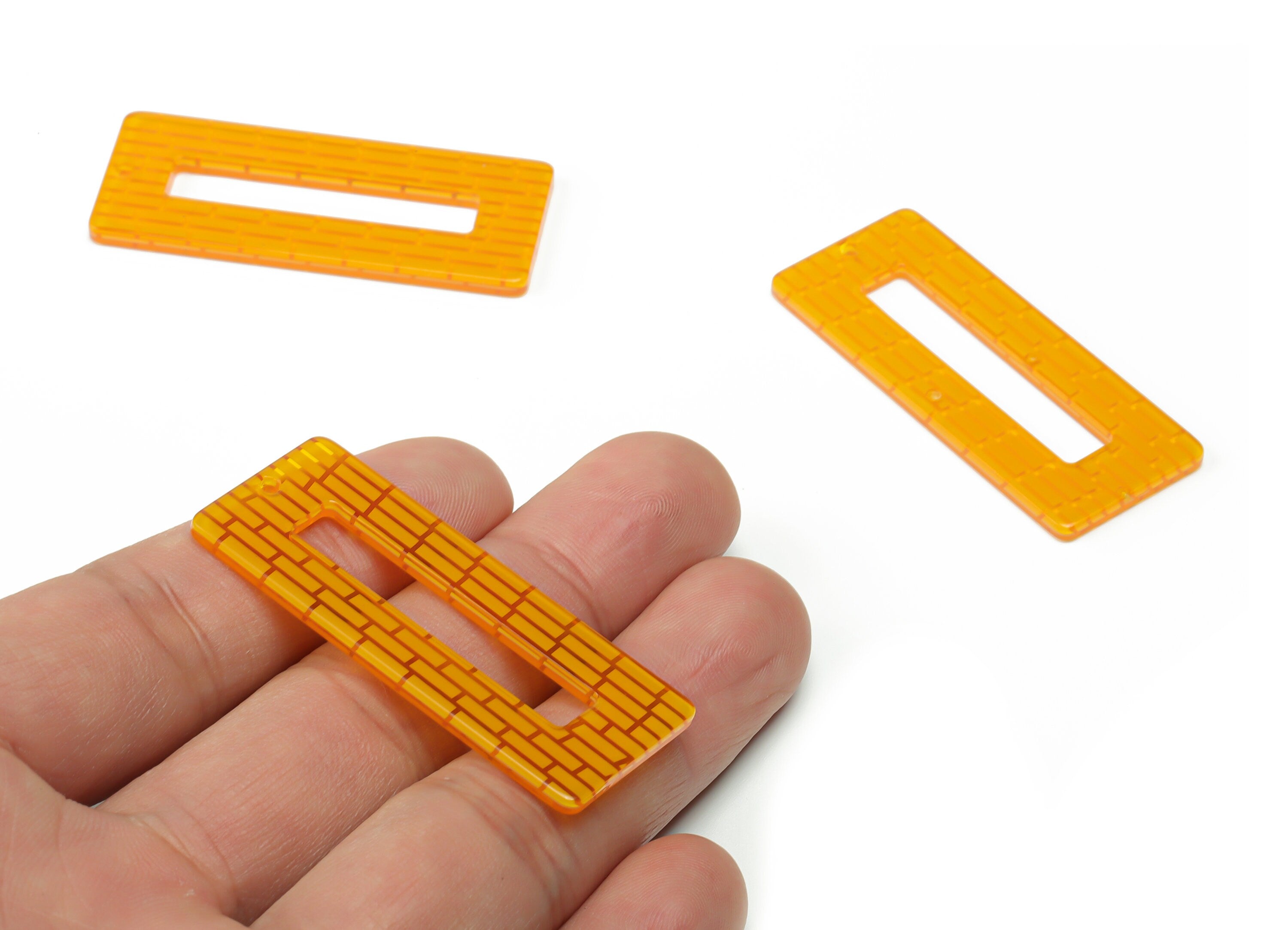 Acrylic Rectangle Earring Charms - Acrylic Rectangle Pendant - Jewelry Making Supplies - Color Code: A740 - 48.07x20x2.27mm - AC1025-A740 - DOMEDBAZAAR