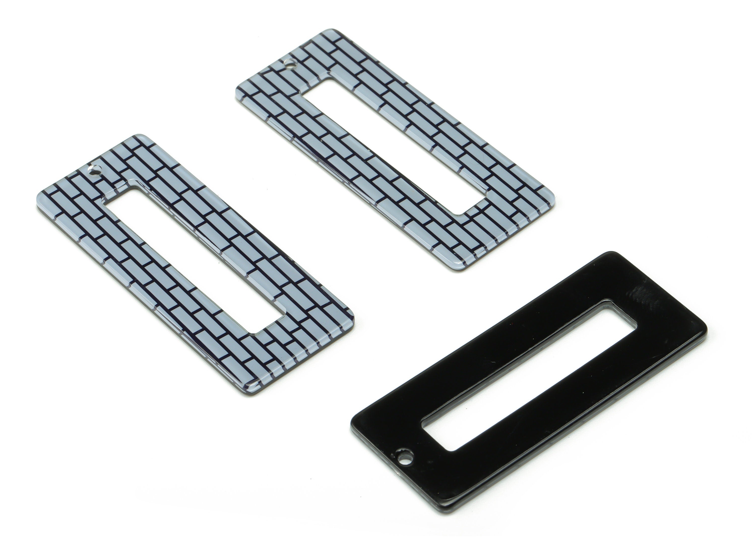 Acrylic Rectangle Earring Charms - Acrylic Rectangle Pendant - Jewelry Making Supplies - Color Code: A743 - 48.12x20.02x1.73mm - AC1025-A743 - DOMEDBAZAAR