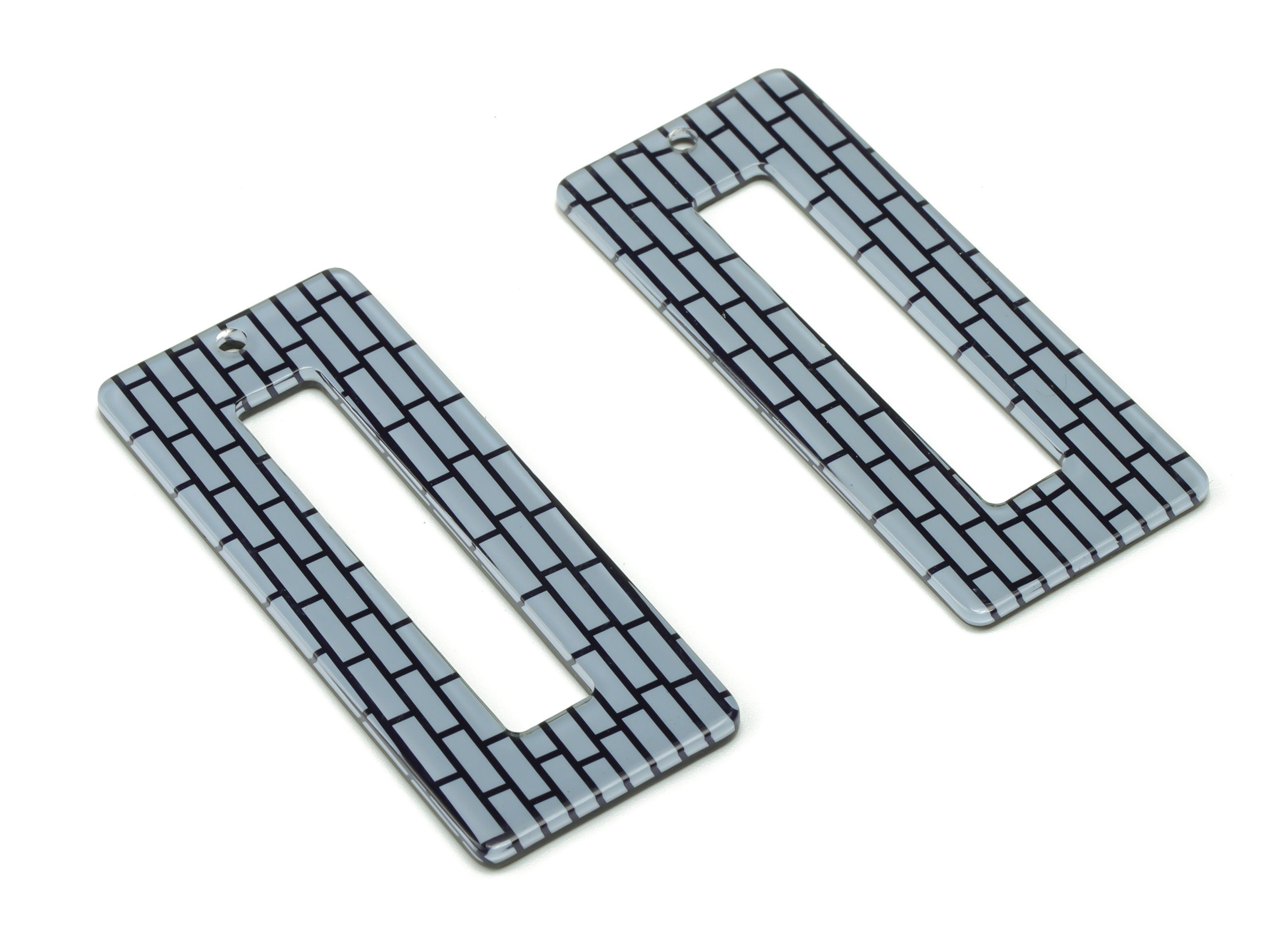 Acrylic Rectangle Earring Charms - Acrylic Rectangle Pendant - Jewelry Making Supplies - Color Code: A743 - 48.12x20.02x1.73mm - AC1025-A743 - DOMEDBAZAAR