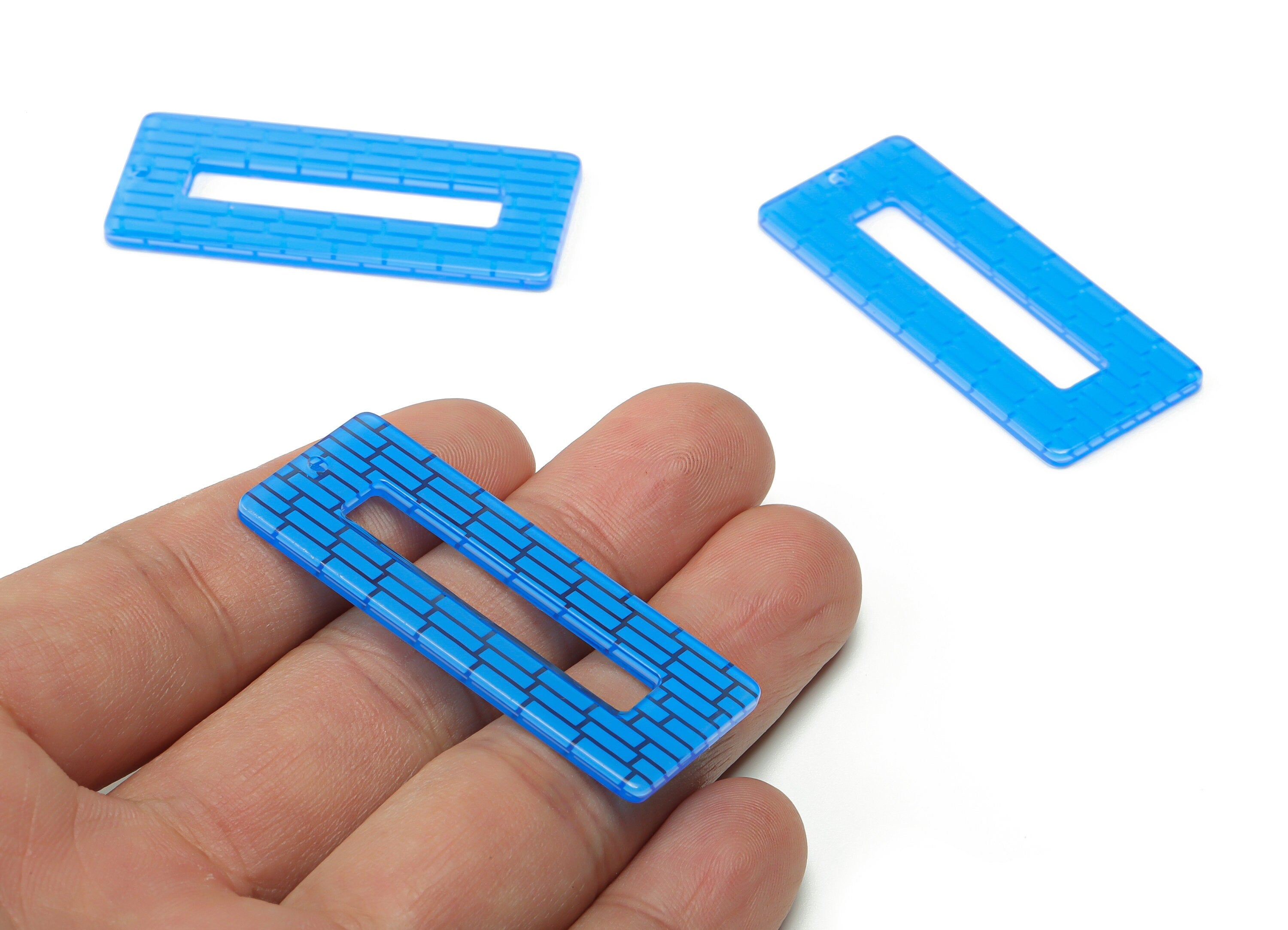 Acrylic Rectangle Earring Charms - Acrylic Rectangle Pendant - Jewelry Making Supplies - Color Code: A739 - 48.12x20.02x2.29mm - AC1025-A739 - DOMEDBAZAAR