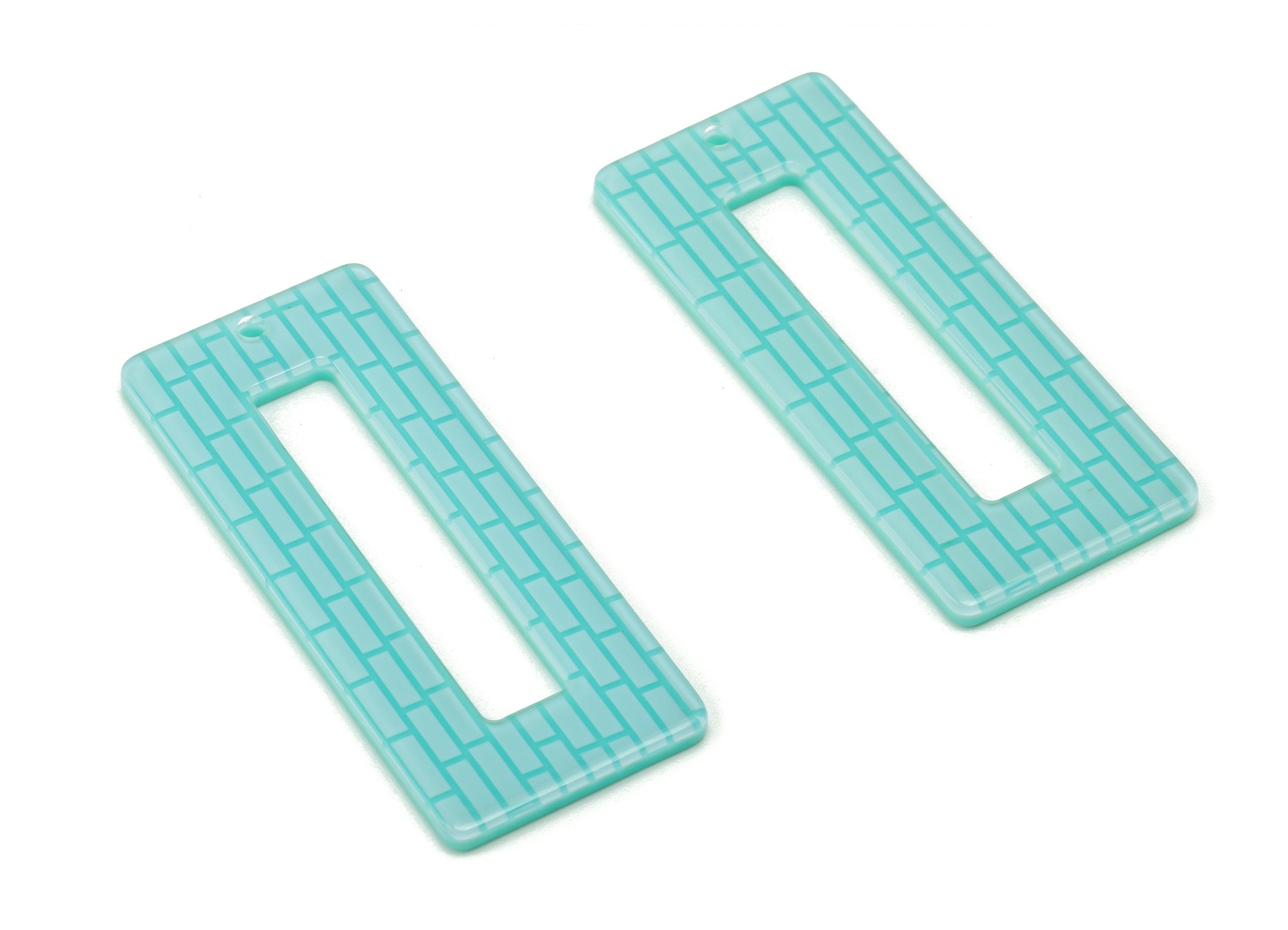 Acrylic Rectangle Earring Charms - Acrylic Rectangle Pendant - Jewelry Making Supplies - Color Code: A742 - 48.09x20.06x2.29mm - AC1025-A742 - DOMEDBAZAAR