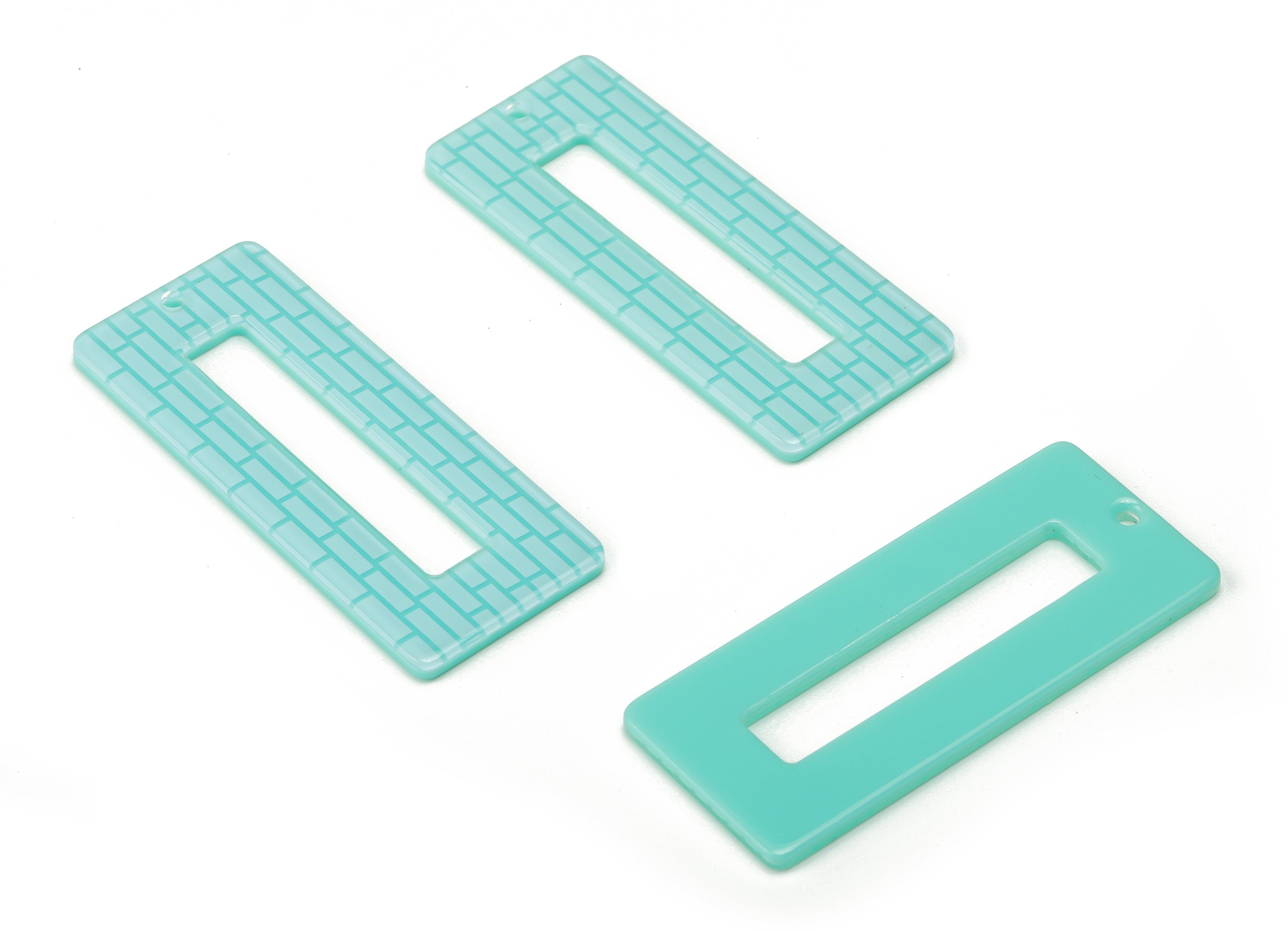 Acrylic Rectangle Earring Charms - Acrylic Rectangle Pendant - Jewelry Making Supplies - Color Code: A742 - 48.09x20.06x2.29mm - AC1025-A742 - DOMEDBAZAAR