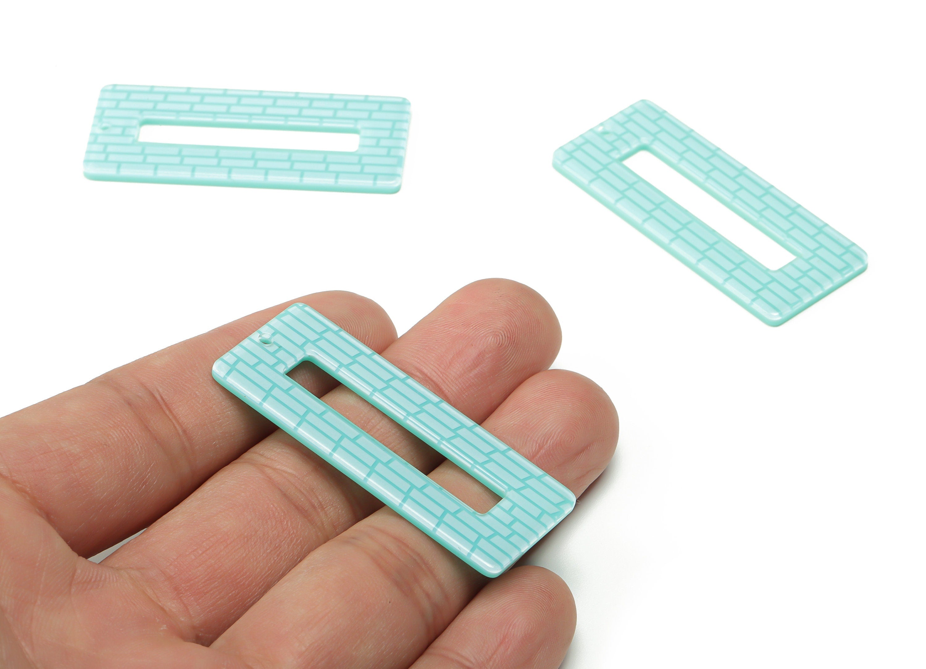 Acrylic Rectangle Earring Charms - Acrylic Rectangle Pendant - Jewelry Making Supplies - Color Code: A742 - 48.09x20.06x2.29mm - AC1025-A742 - DOMEDBAZAAR